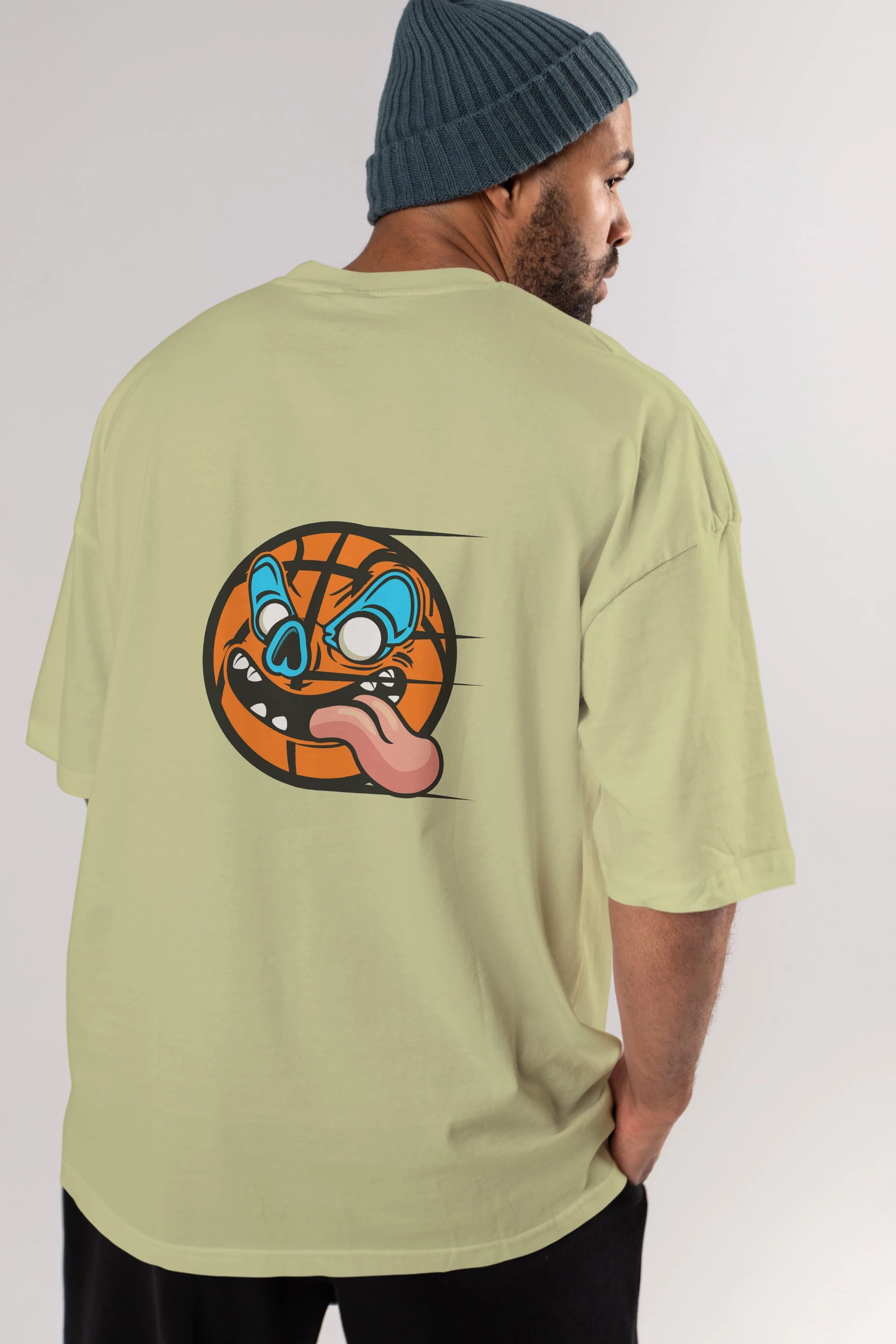 Basketball Arka Baskılı Oversize t-shirt Erkek Kadın Unisex %100 Pamuk tişort