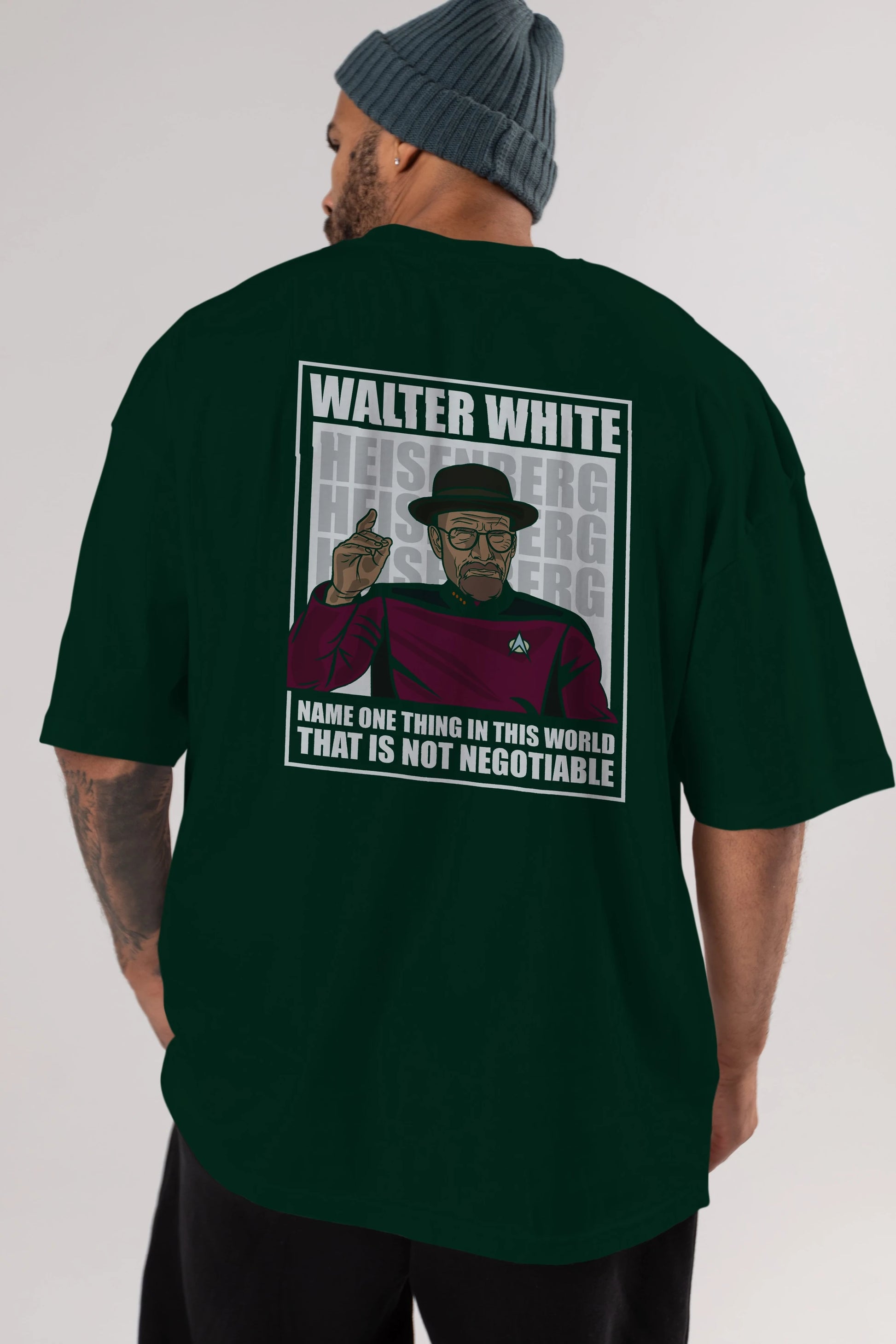 Captain Pixard Heisenberg Arka Baskılı Oversize t-shirt Erkek Kadın Unisex %100 Pamuk tişort