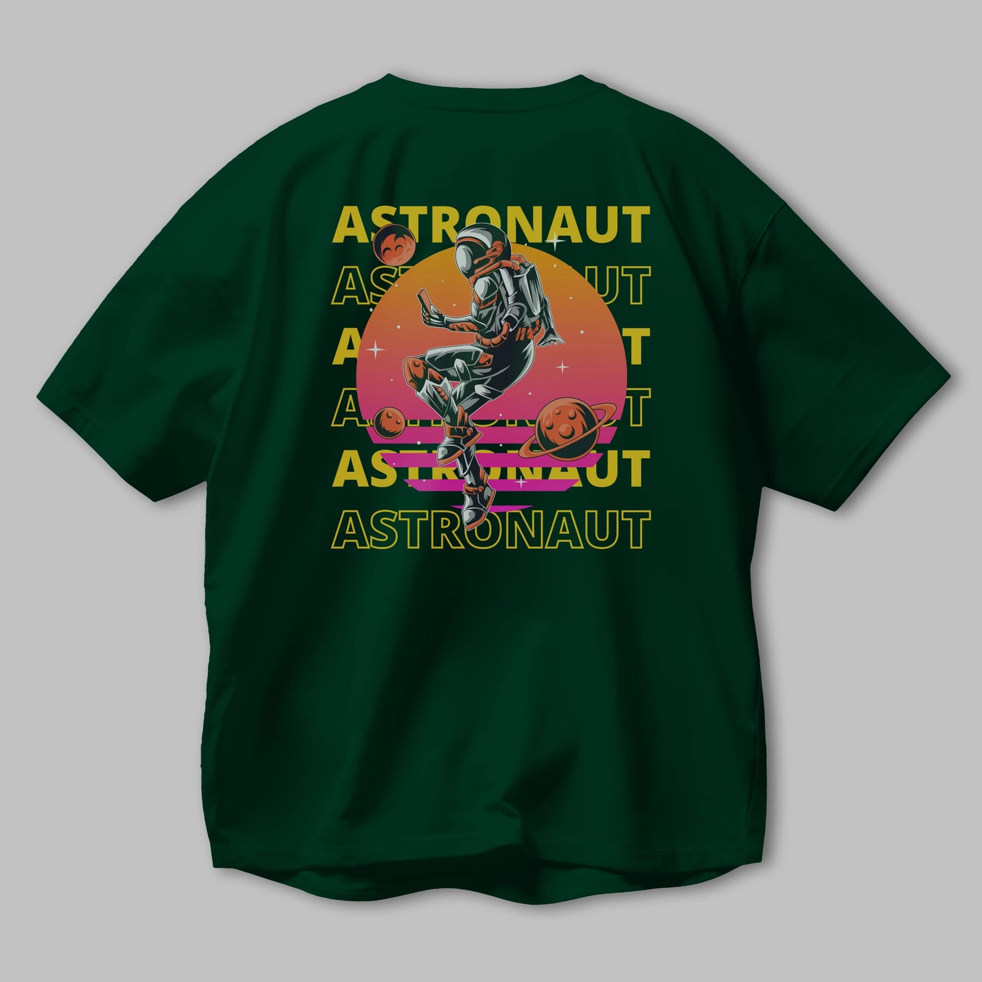 Astronaut Streetwear 2 Arka Baskılı Oversize t-shirt Erkek Kadın Unisex