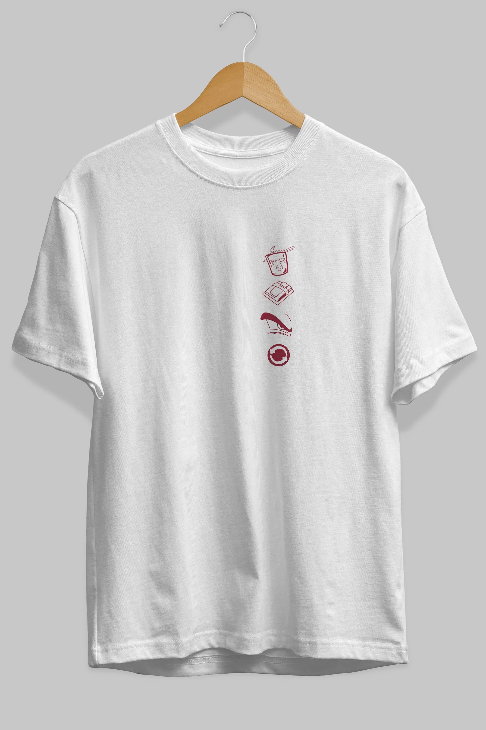 Eat, Sleep, Anime, Repeat Ön Sol Baskılı Oversize t-shirt Erkek Kadın Unisex %100 Pamuk Bisiklet Yaka tişort