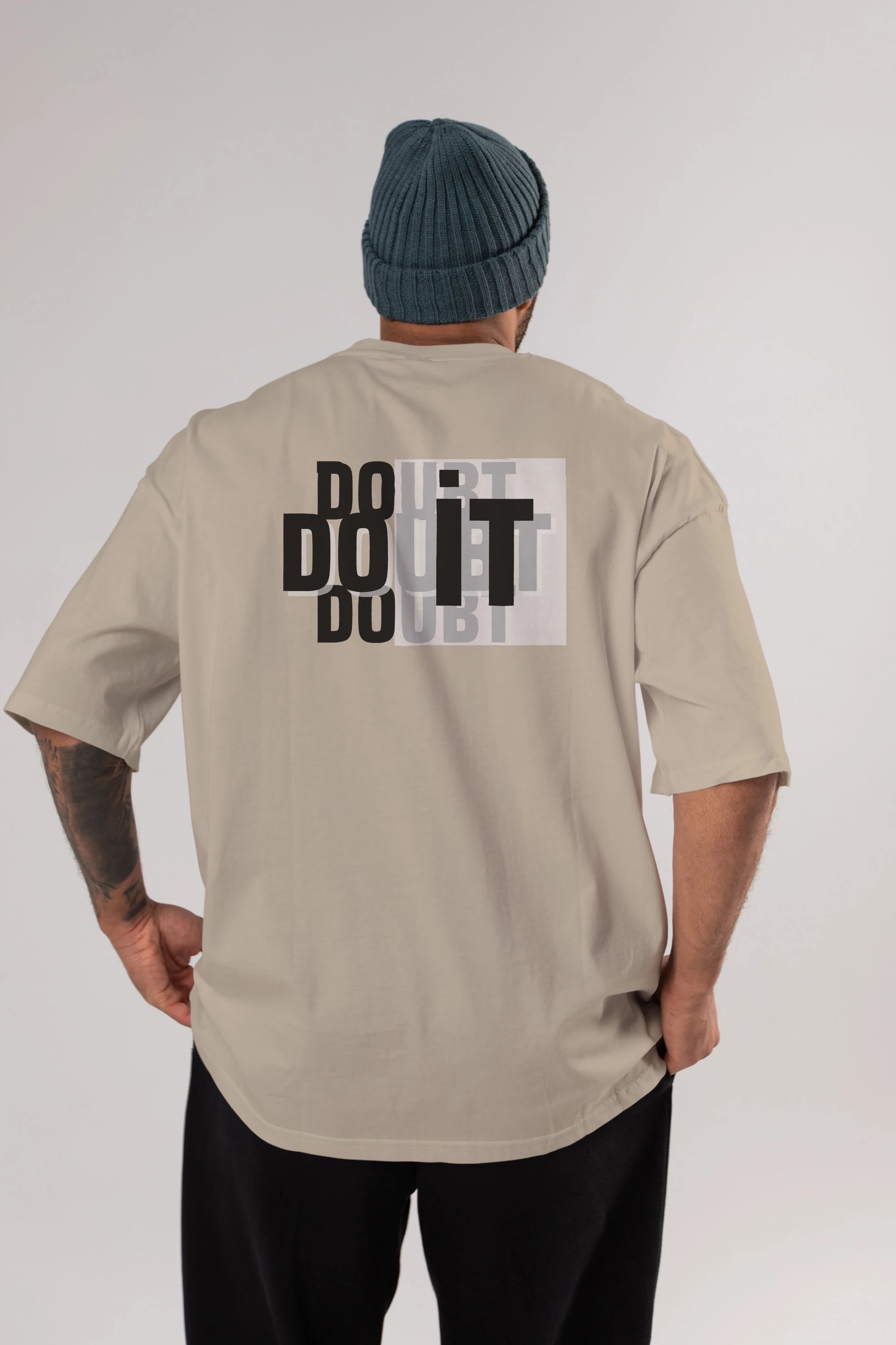 Do it Yazılı Arka Baskılı Oversize t-shirt Erkek Kadın Unisex