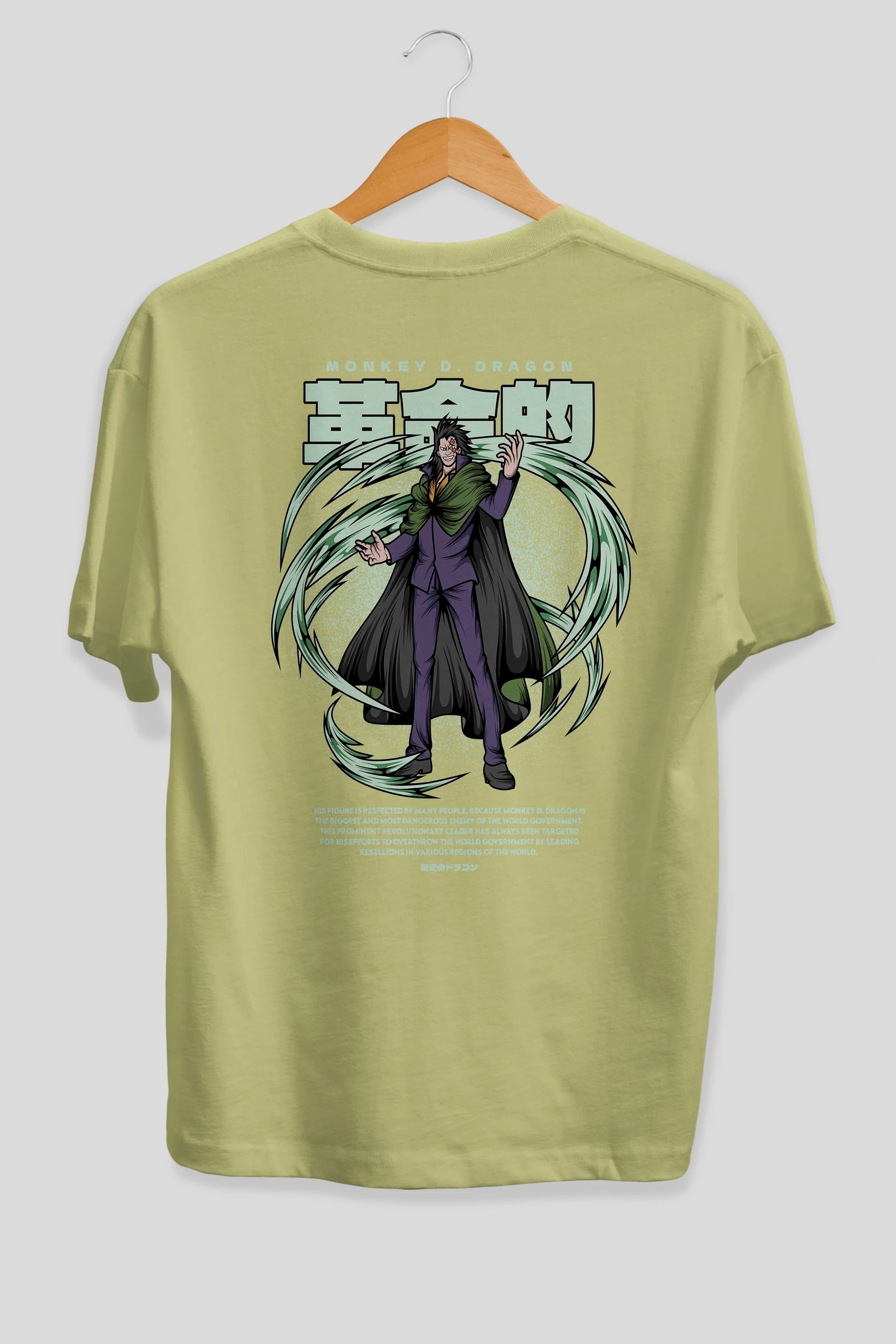 Monkey D. Dragon Anime Arka Baskılı Oversize t-shirt Erkek Kadın Unisex