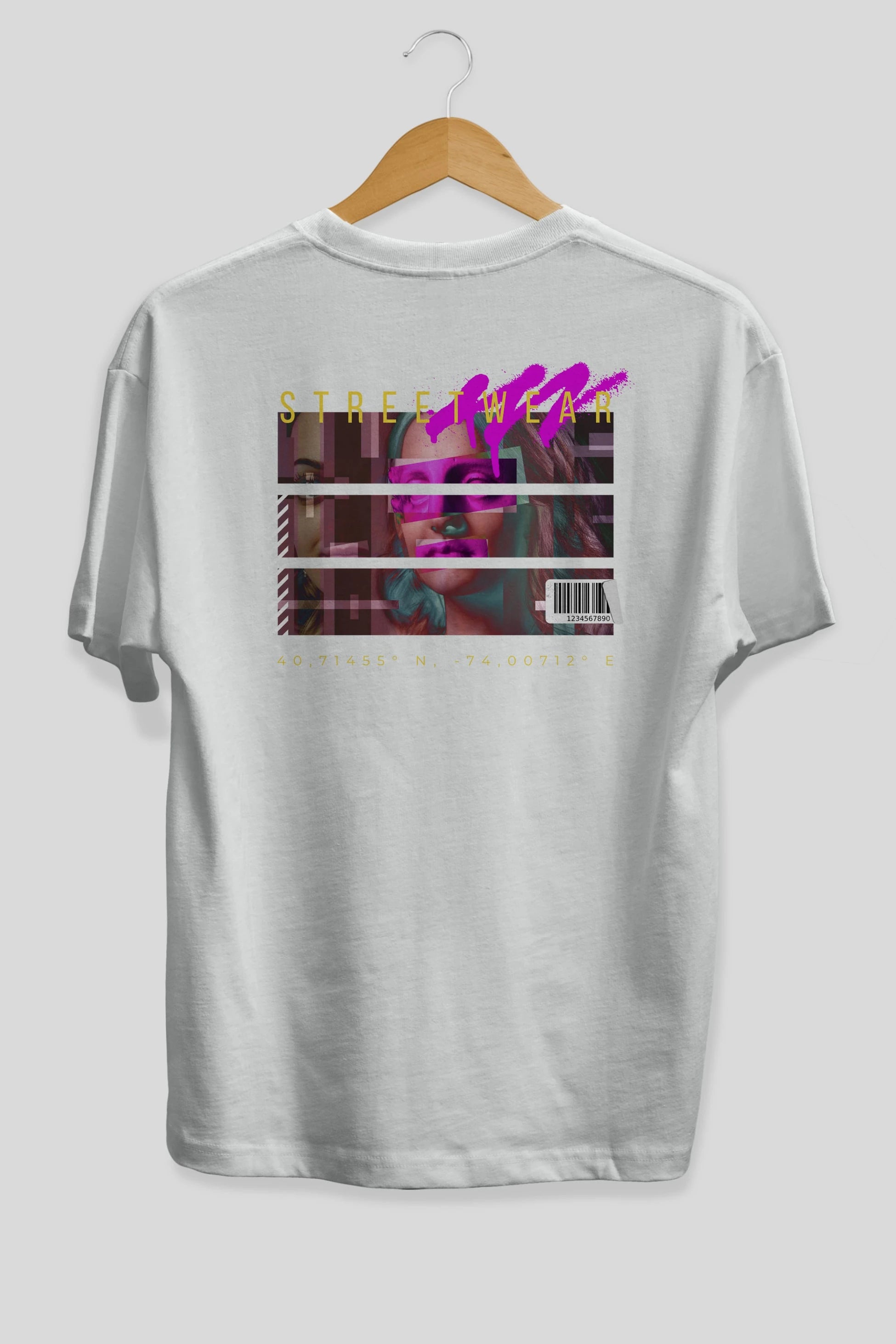 Futuristic Streetwear 2 Arka Baskılı Oversize t-shirt Erkek Kadın Unisex