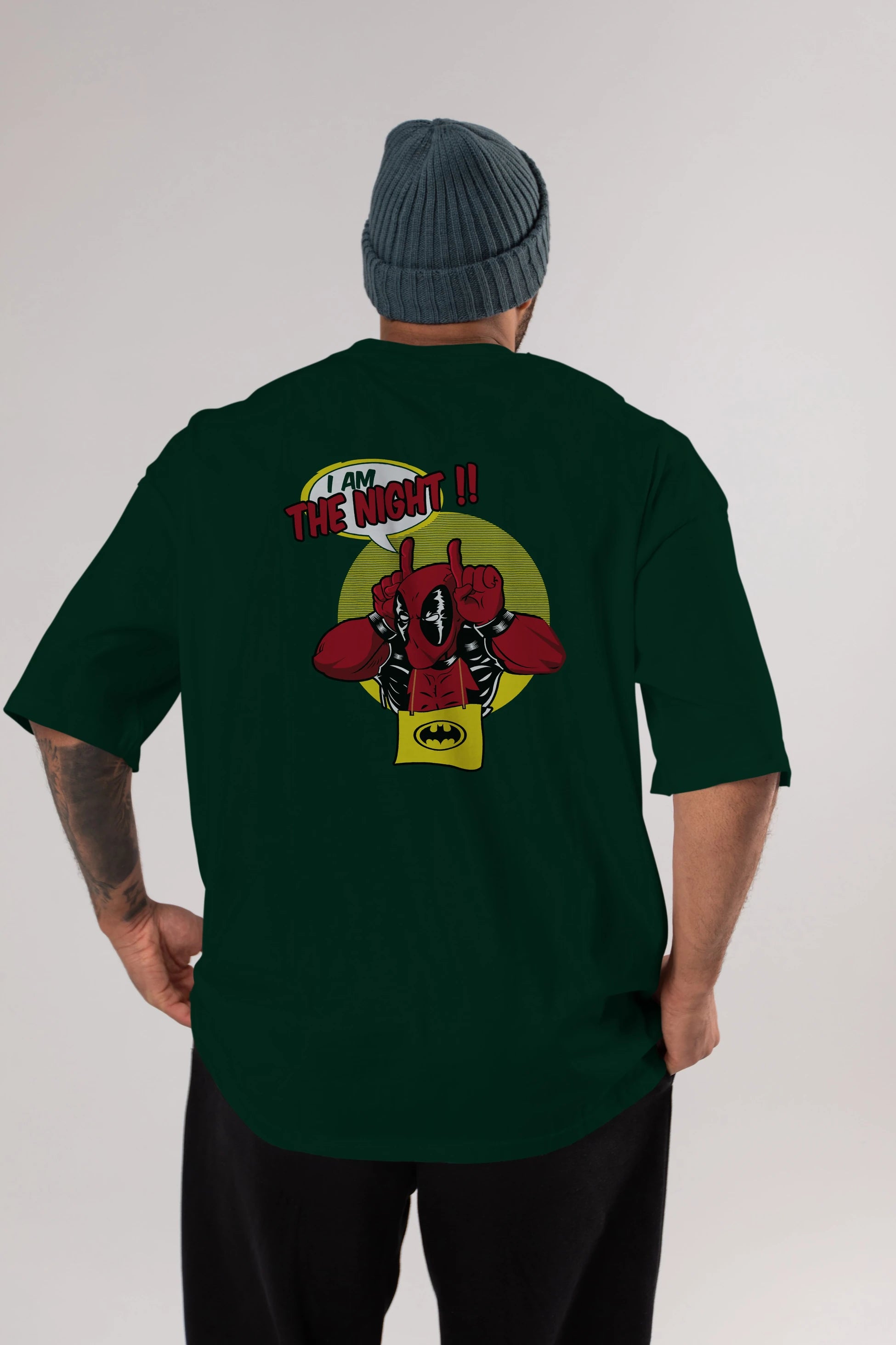 Deadpool (1) Arka Baskılı Oversize t-shirt Erkek Kadın Unisex %100 Pamuk Bisiklet Yaka tişort