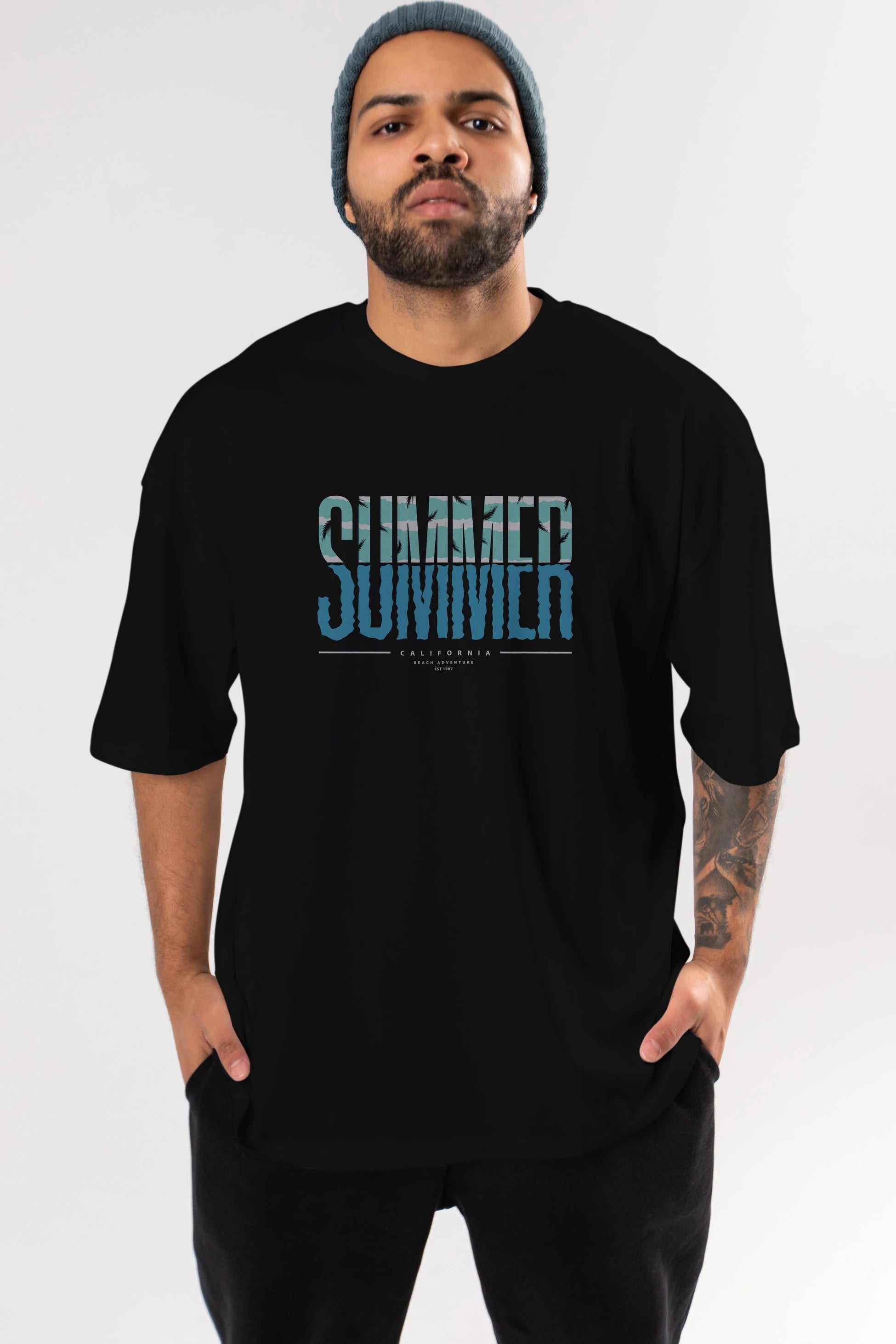Summer California Ön Baskılı Oversize t-shirt Erkek Kadın Unisex