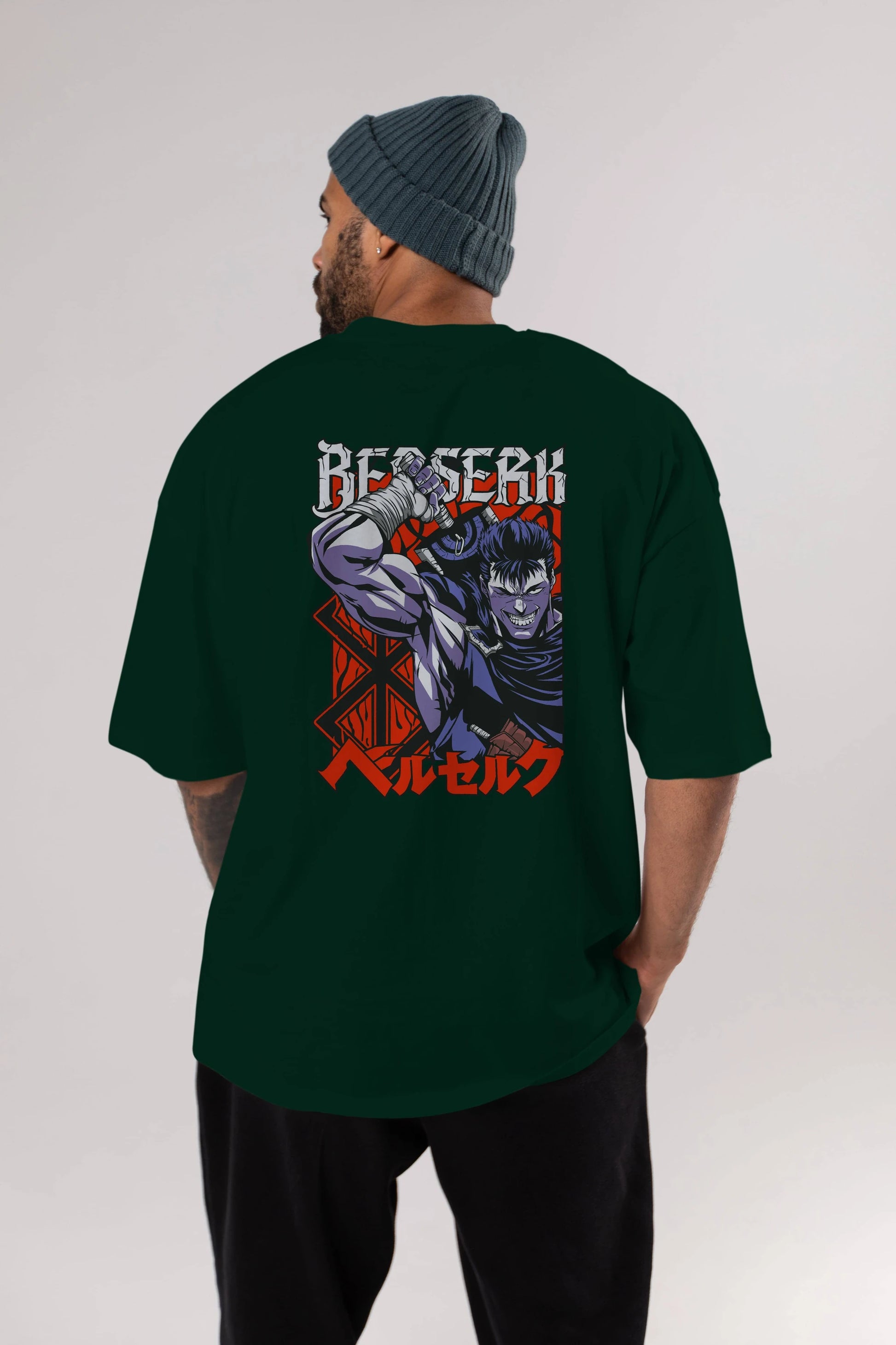 GUTS berserk Anime Arka Baskılı Oversize t-shirt Erkek Kadın Unisex