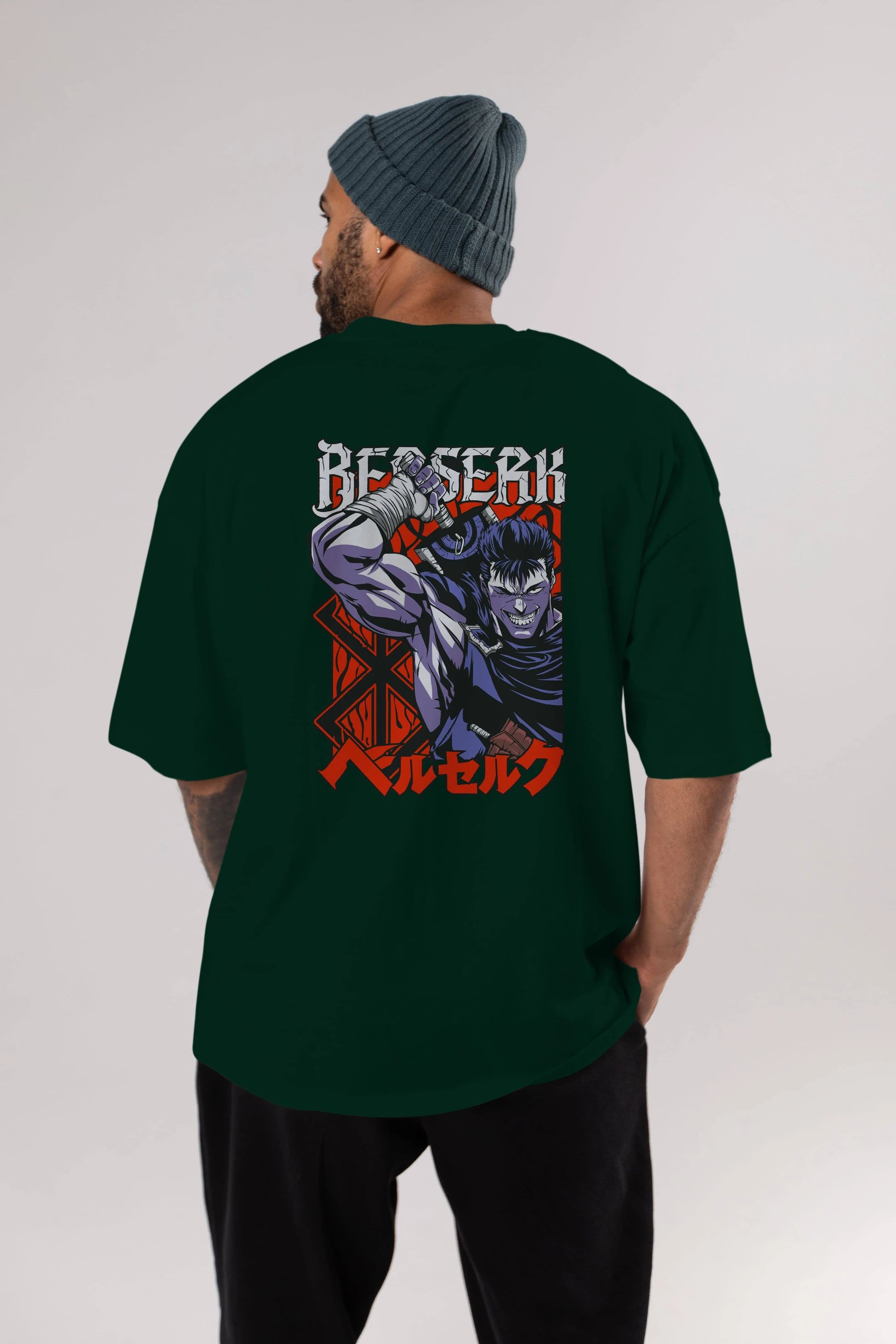 GUTS berserk Anime Arka Baskılı Oversize t-shirt Erkek Kadın Unisex