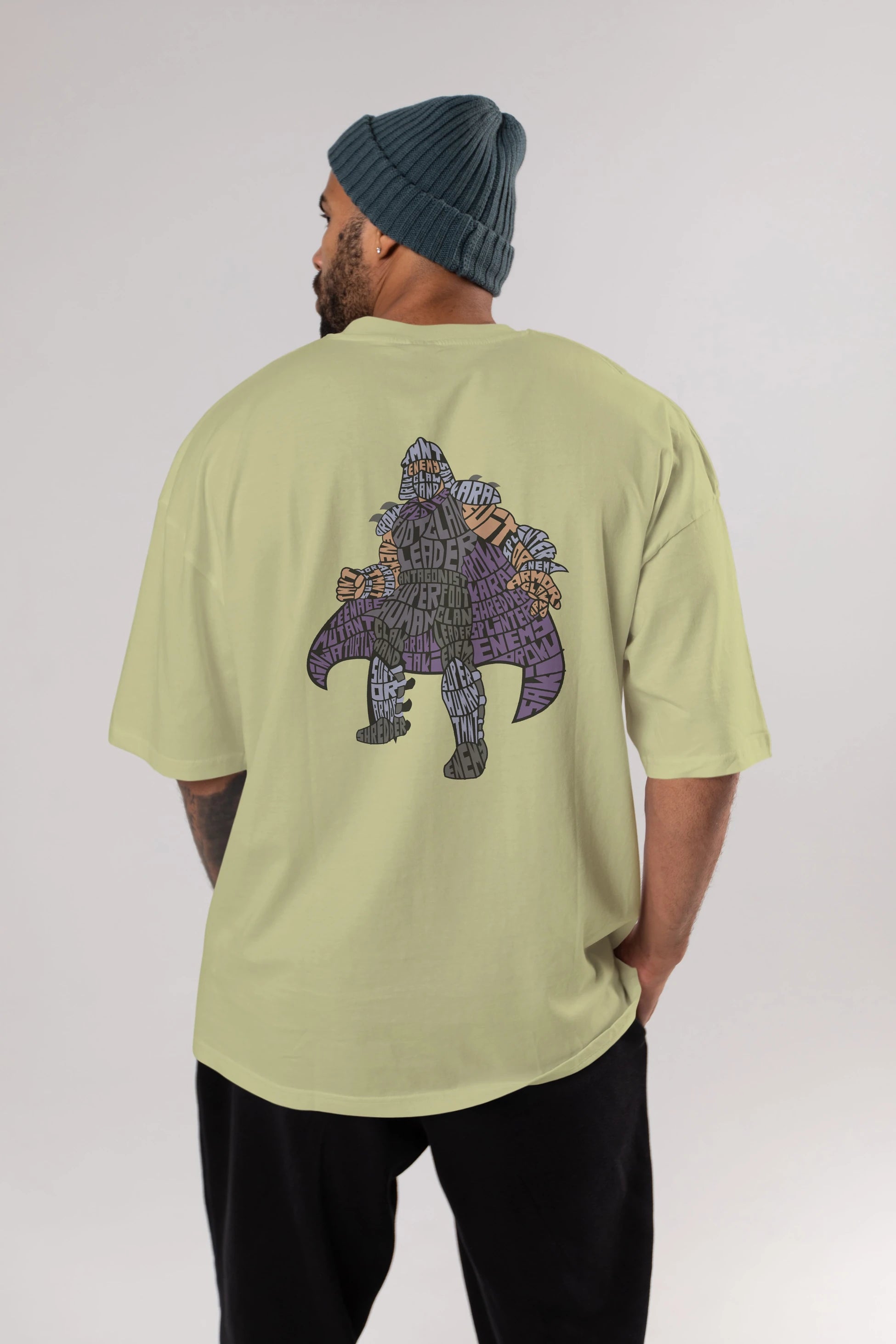 Foot Clan Leader Arka Baskılı Oversize t-shirt %100 pamuk Erkek Kadın Unisex