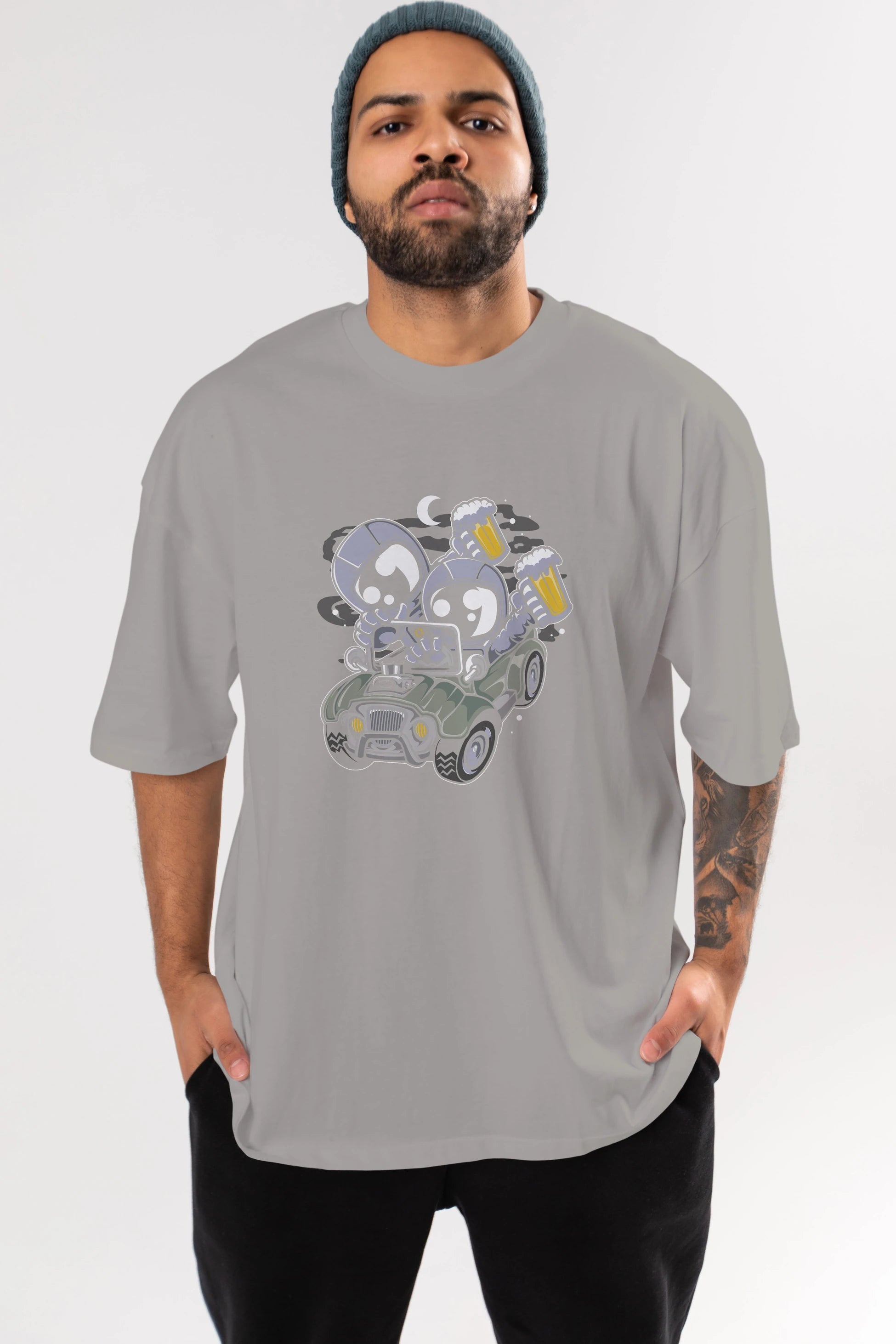 Astronaut Offroad Ön Baskılı Oversize t-shirt Erkek Kadın Unisex