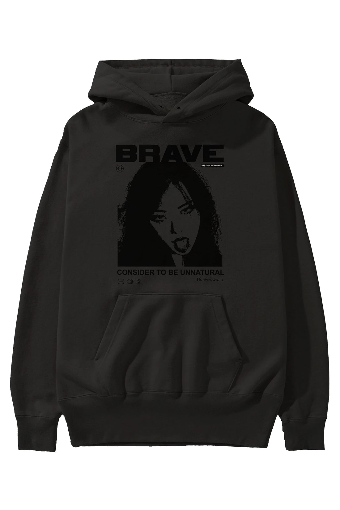 Brave Ön Baskılı Hoodie Oversize Kapüşonlu Sweatshirt Erkek Kadın Unisex