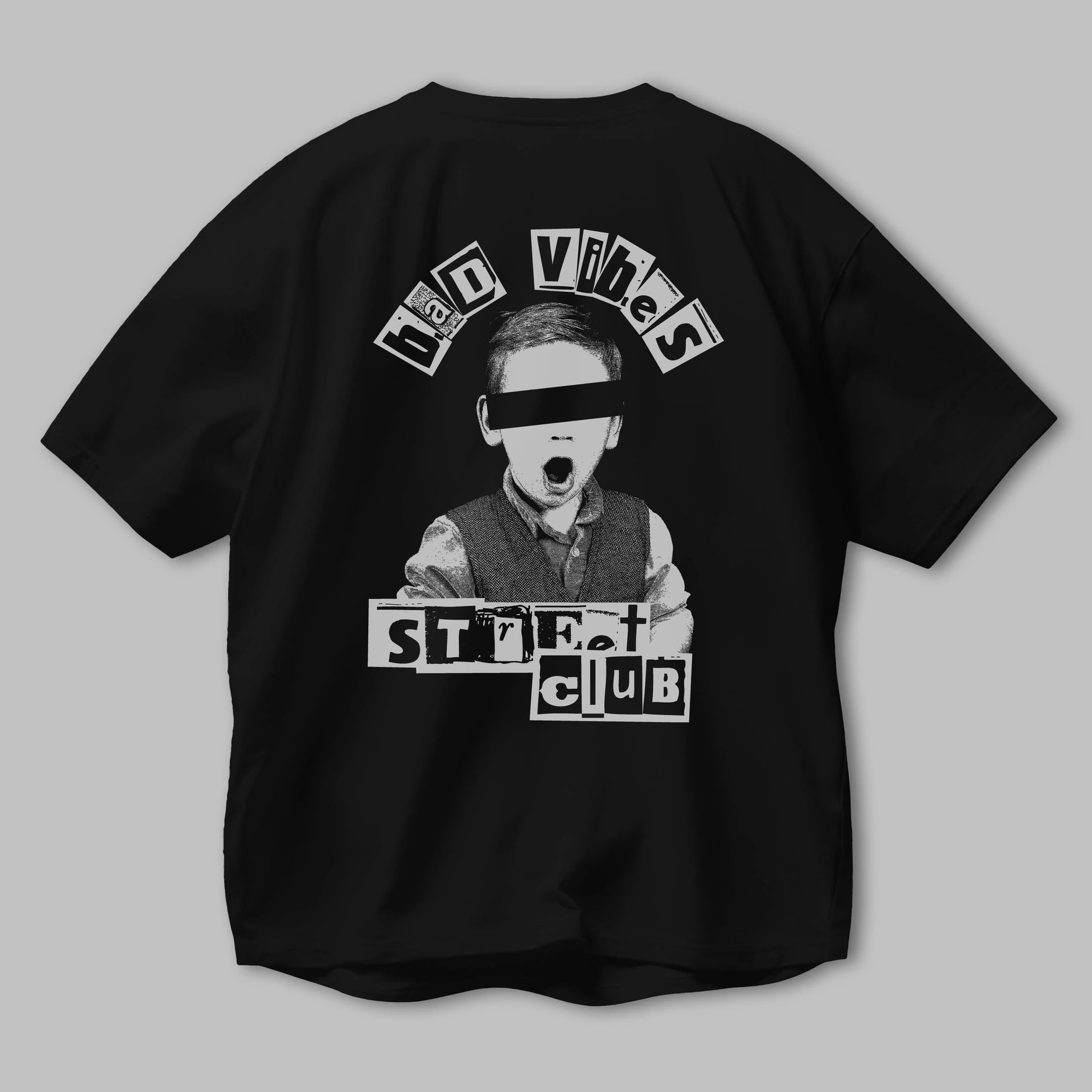 Bad Vibes Street Club Arka Baskılı Oversize t-shirt Erkek Kadın Unisex