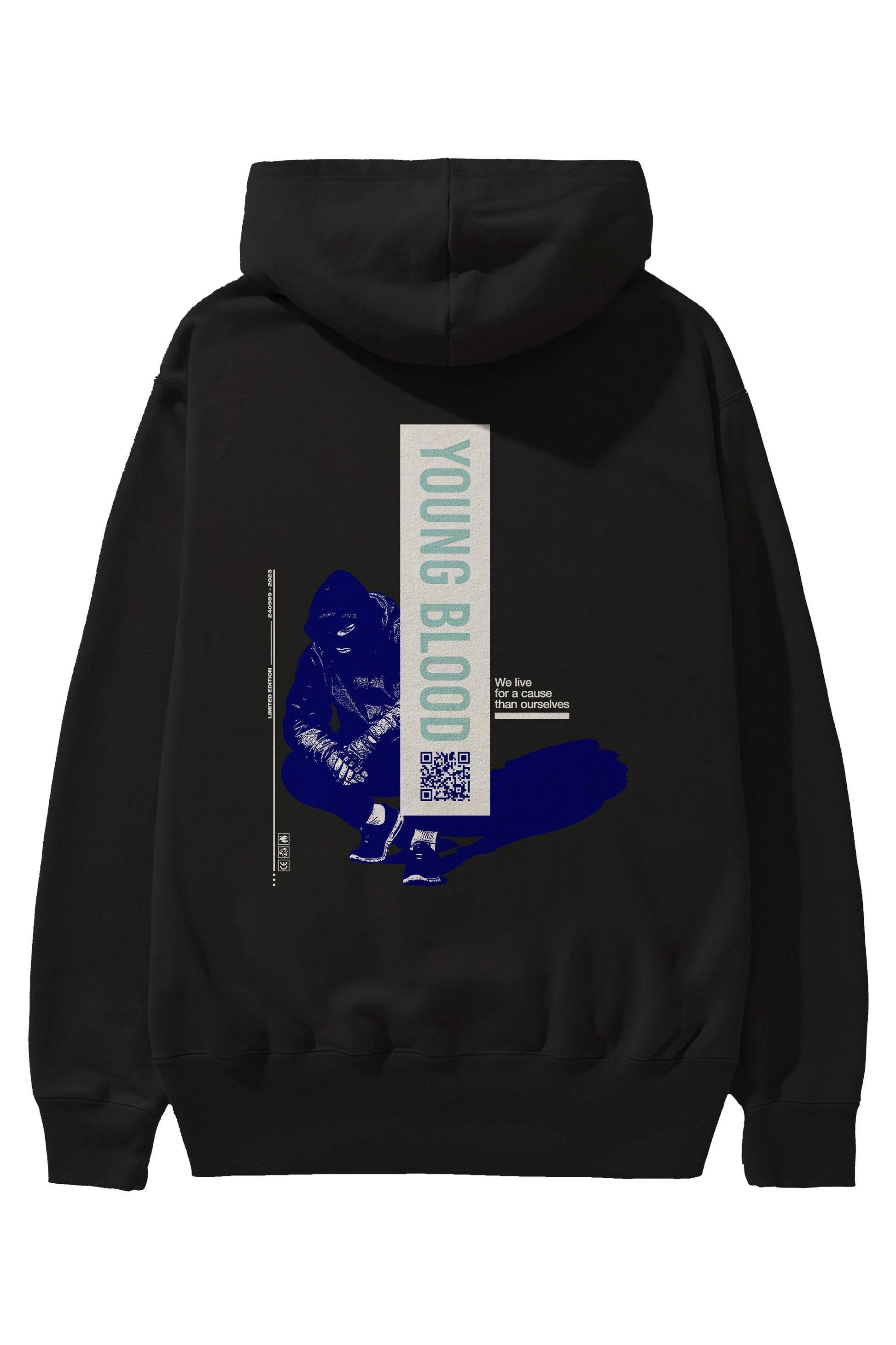 Young Blood Arka Baskılı Hoodie Oversize Kapüşonlu Sweatshirt Erkek Kadın Unisex