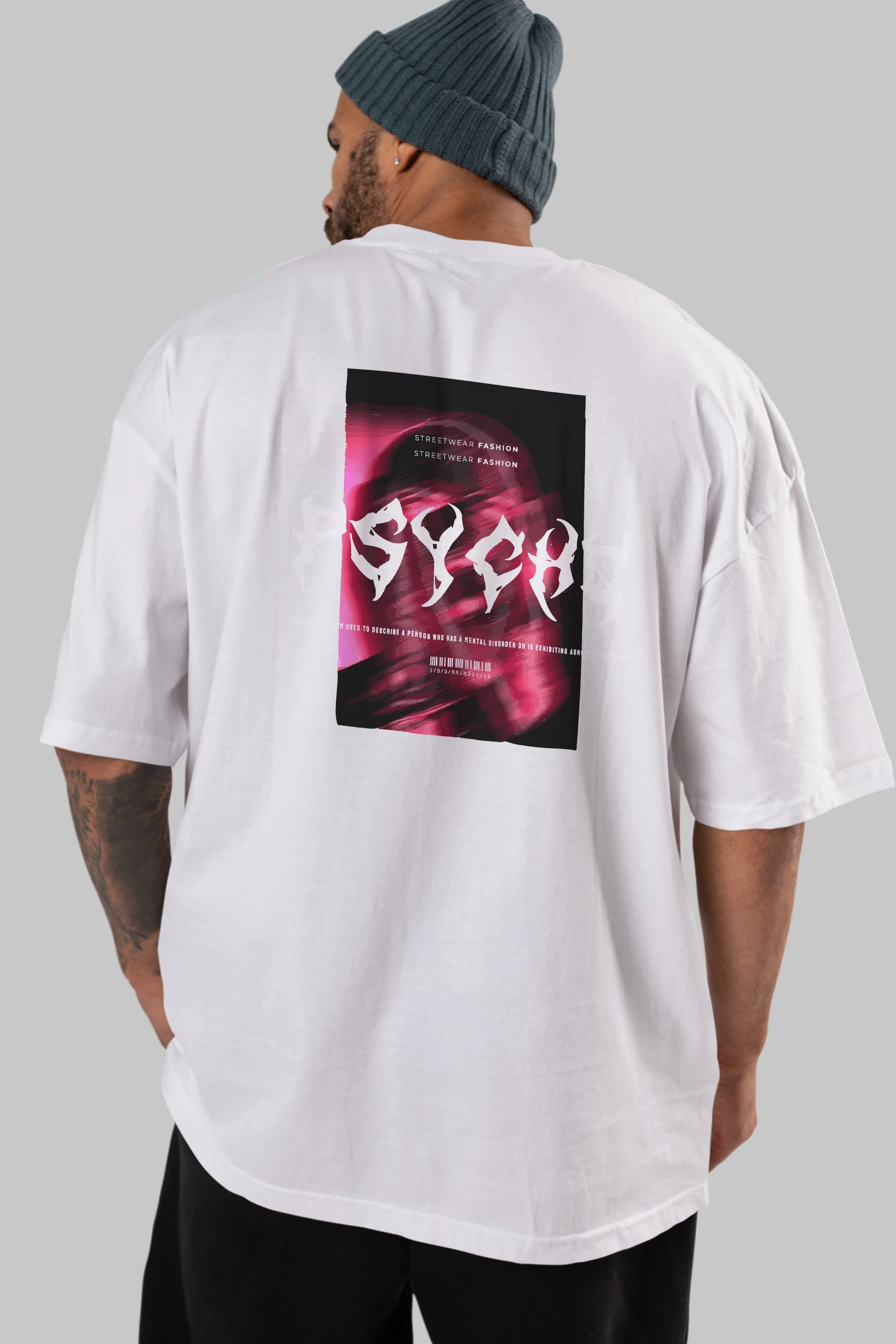 Psycho Streetwear Arka Baskılı Oversize t-shirt Erkek Kadın Unisex