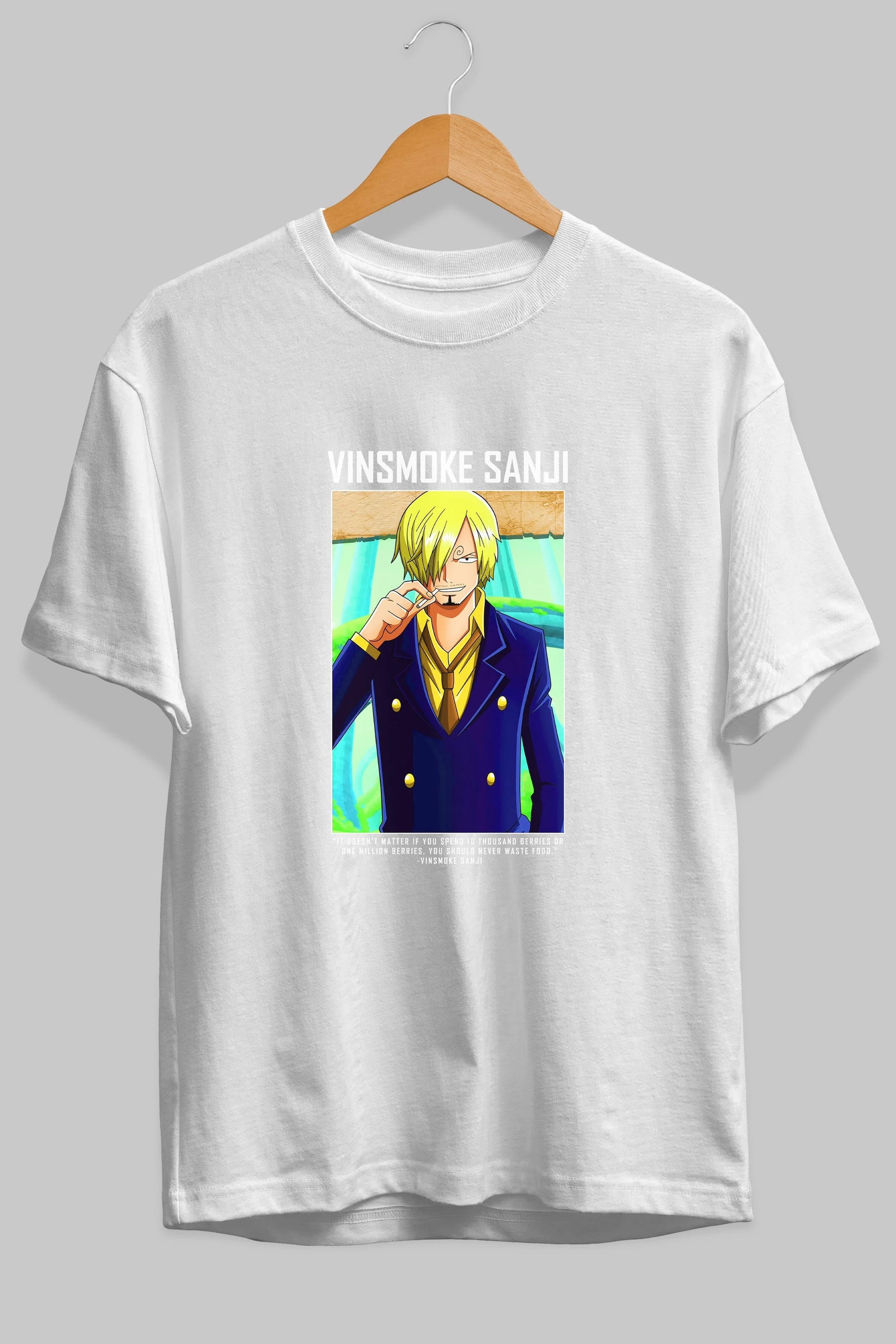 Sanji 2 Anime Ön Baskılı Oversize t-shirt Erkek Kadın Unisex