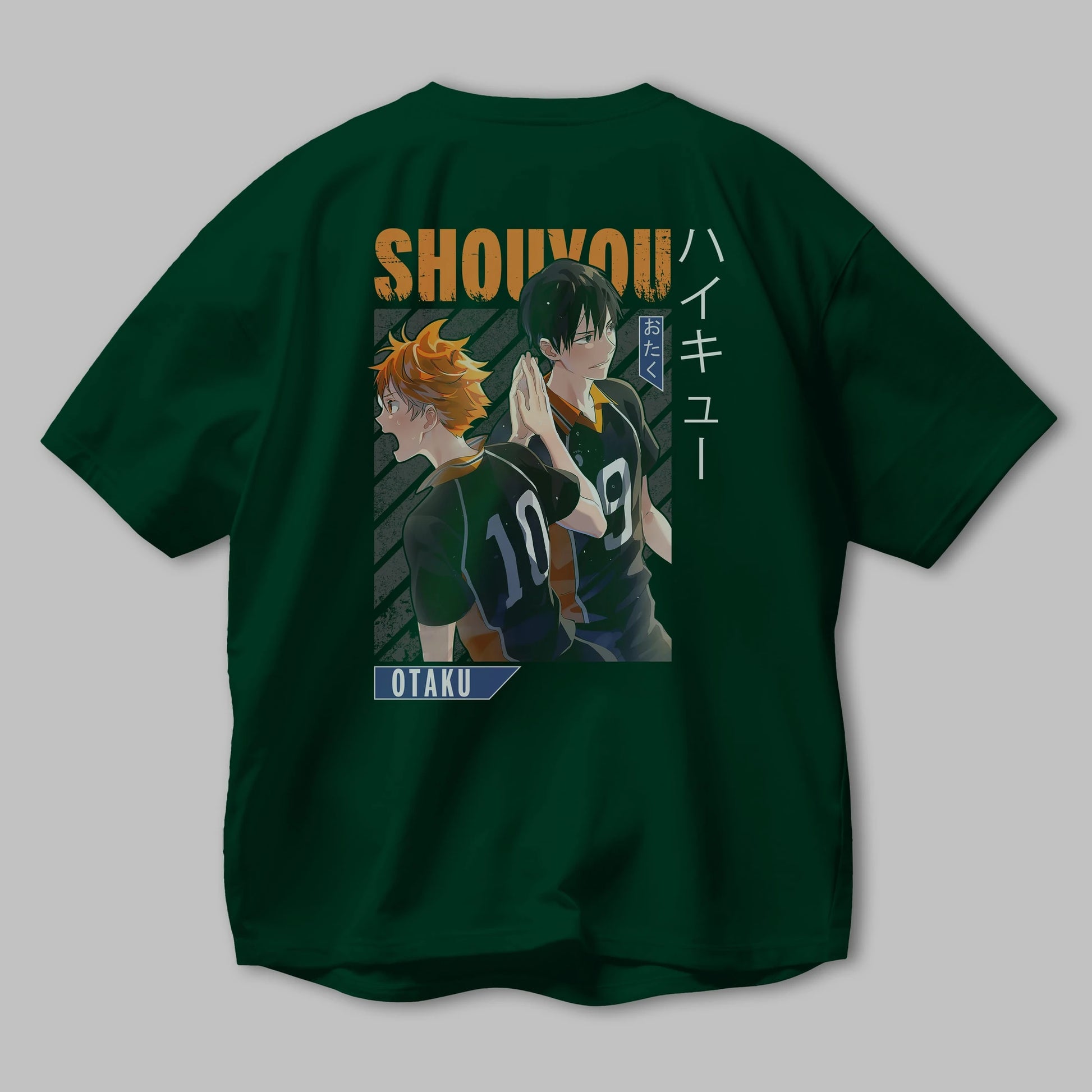 Shouyou Hinata 12 Anime Arka Baskılı Oversize t-shirt Erkek Kadın Unisex