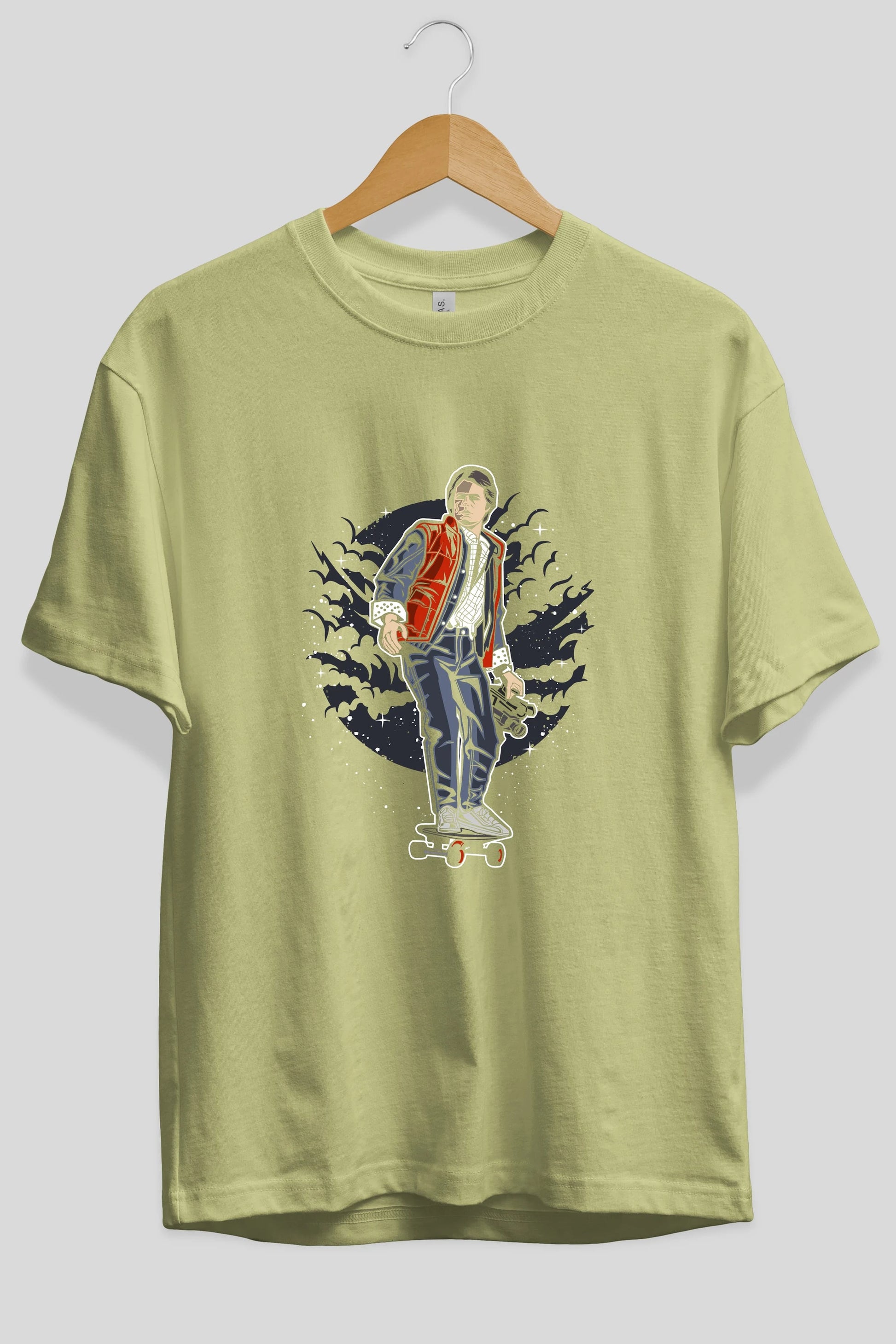 MARTY Ön Baskılı Oversize t-shirt Erkek Kadın Unisex %100 Pamuk tişort