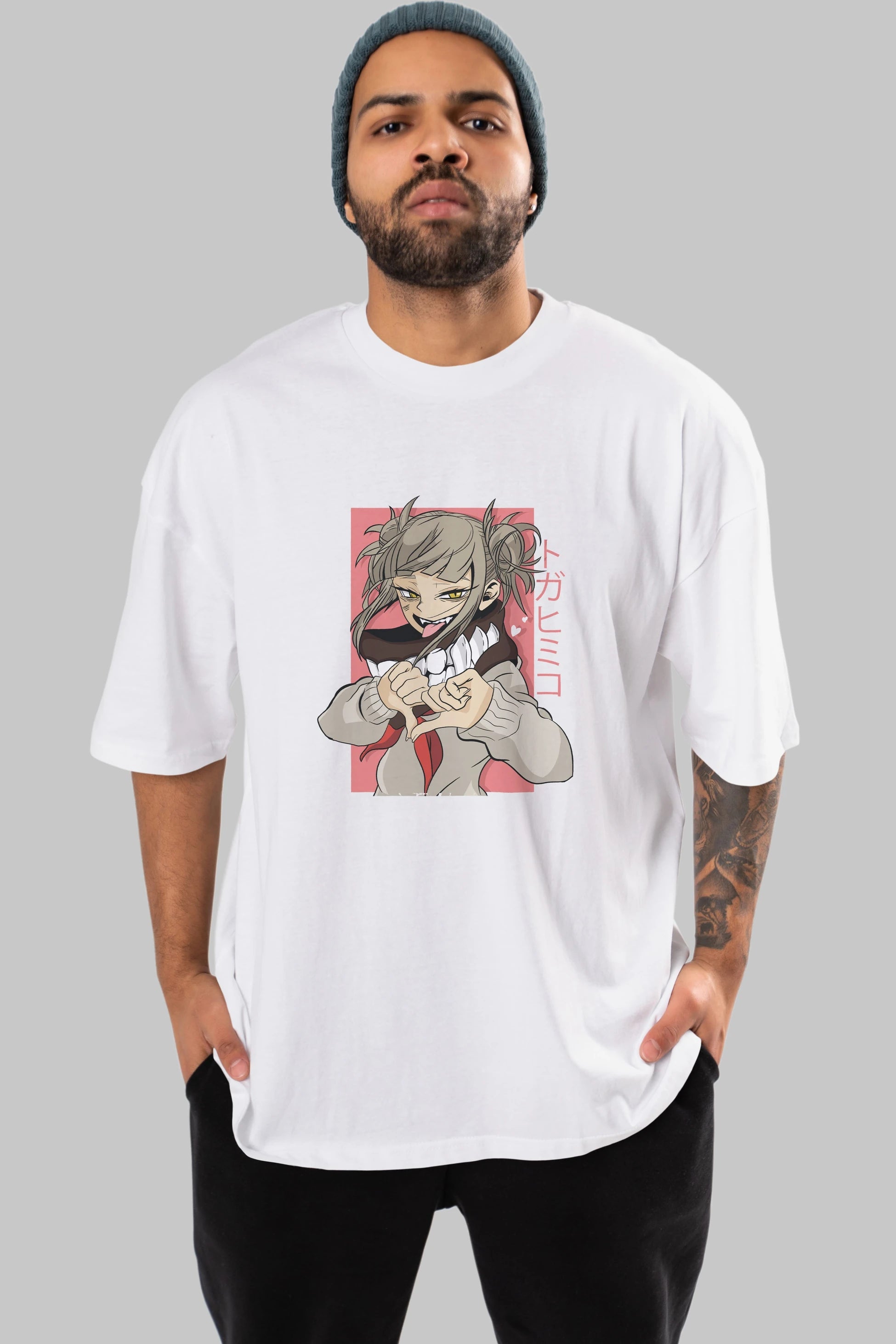 Himiko Toga Anime Ön Baskılı Oversize t-shirt %100 pamuk Erkek Kadın Unisex