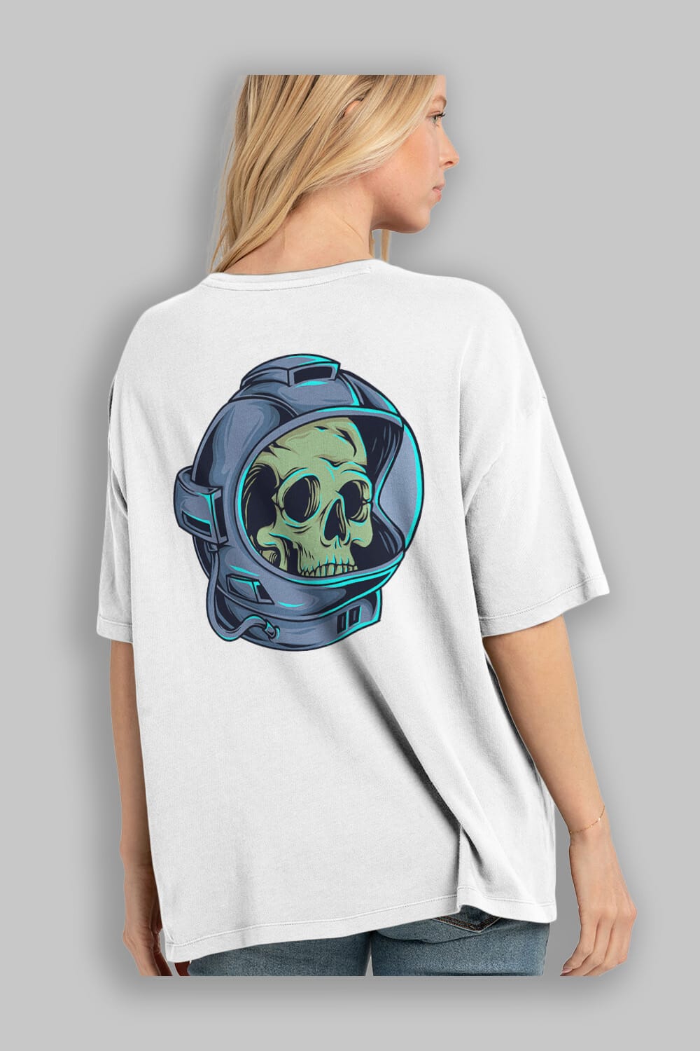 Astroskull Arka Baskılı Oversize t-shirt Erkek Kadın Unisex