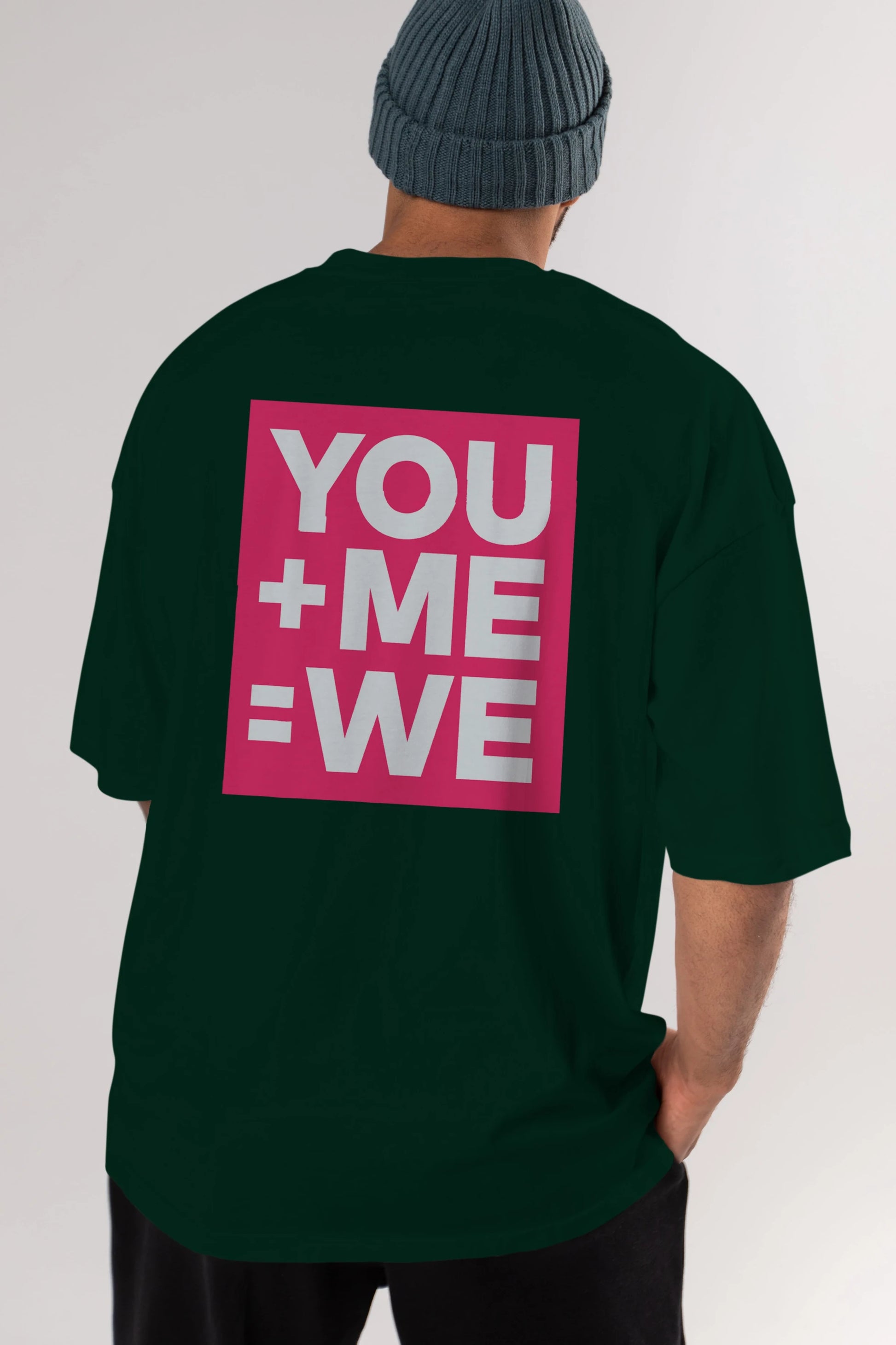 You Me We Yazılı Arka Baskılı Oversize t-shirt Erkek Kadın Unisex