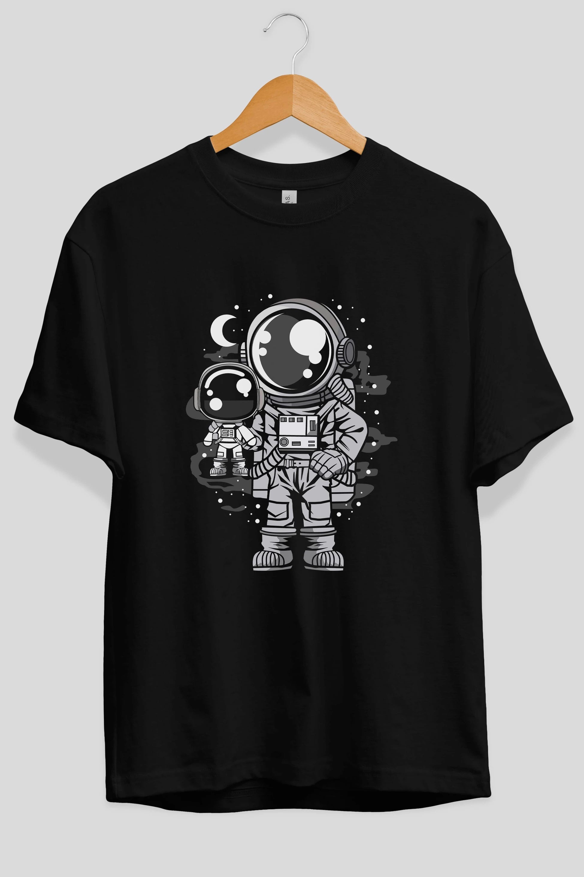 Astronaut And His Doll Ön Baskılı Oversize t-shirt Erkek Kadın Unisex