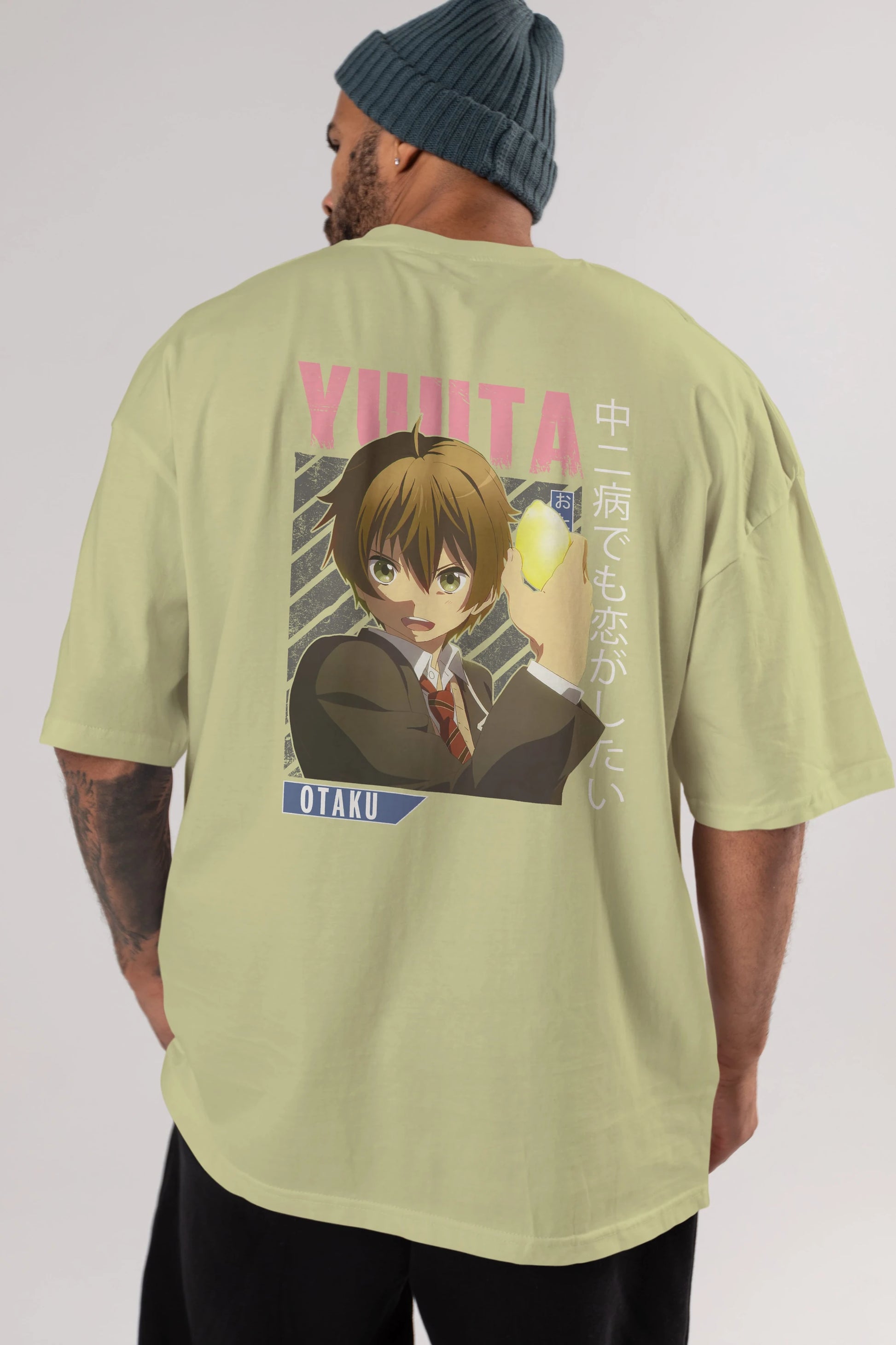 Yuuta Togashi 2 Anime Arka Baskılı Oversize t-shirt Erkek Kadın Unisex