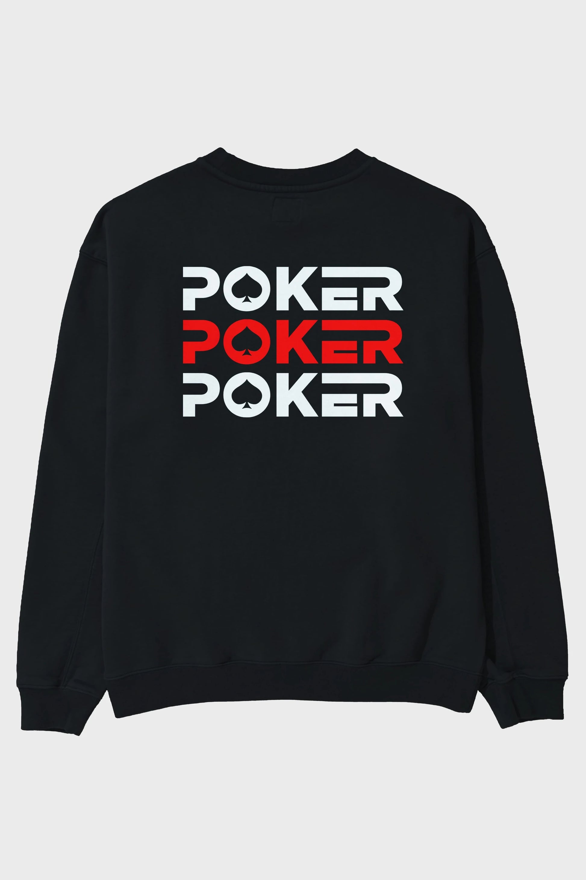 Poker Arka Baskılı Oversize Sweatshirt Erkek Kadın Unisex