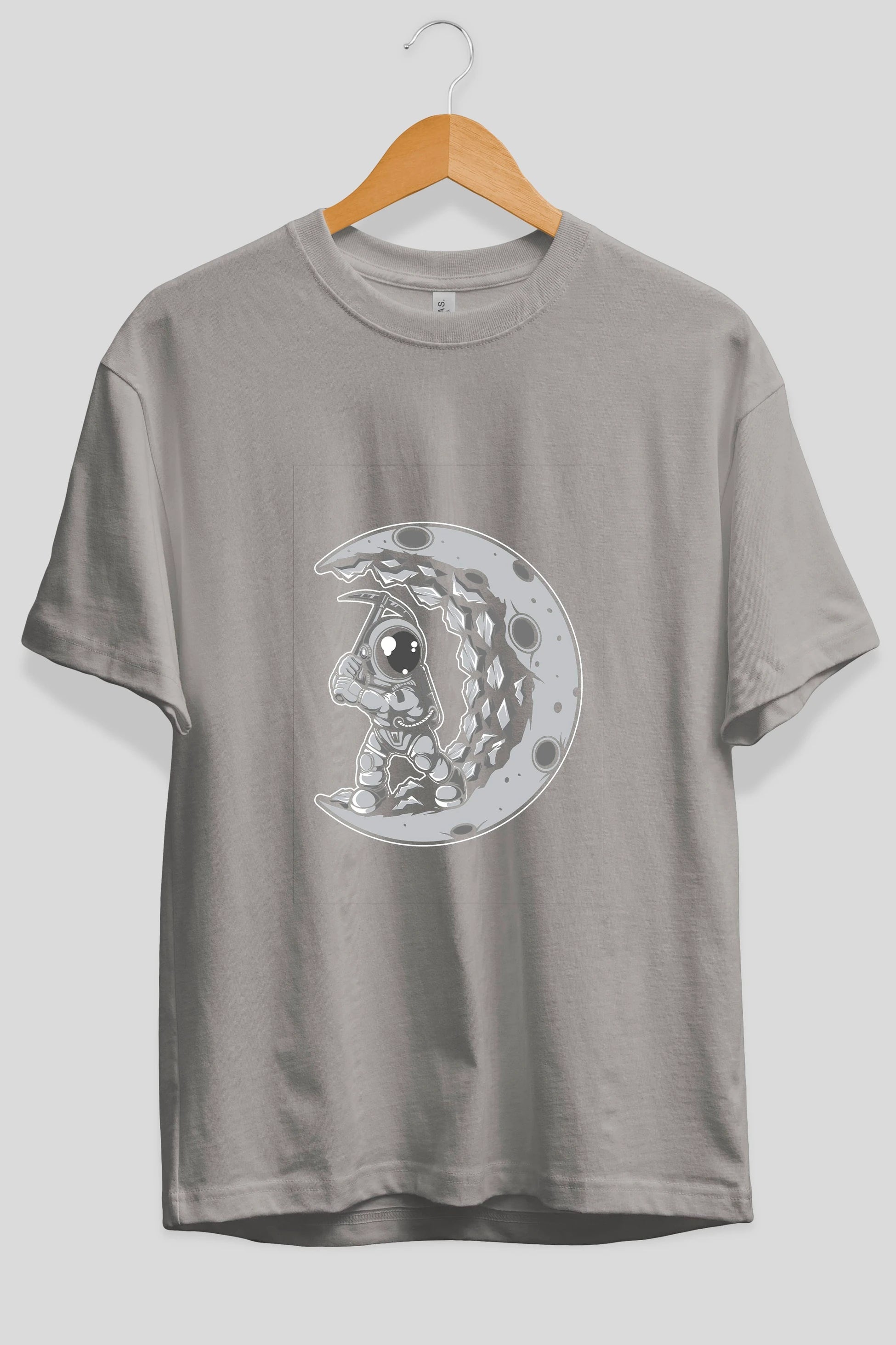 Astronaut Moon Digger Ön Baskılı Oversize t-shirt Erkek Kadın Unisex