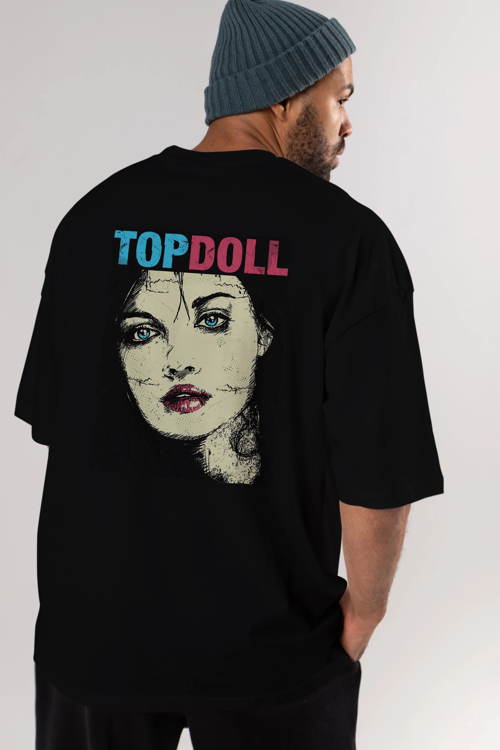 Topdoll Streetwear Arka Baskılı Oversize t-shirt Erkek Kadın Unisex