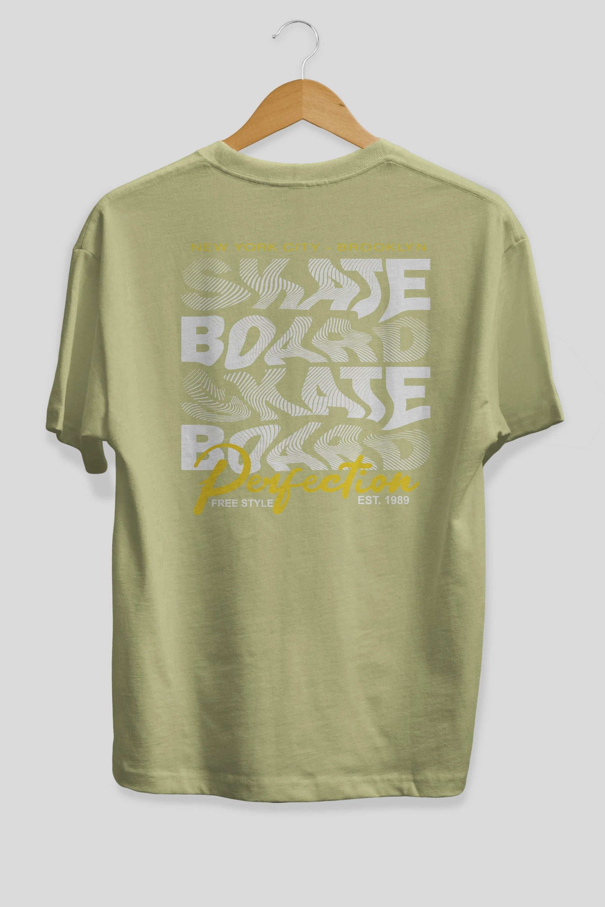 New York City and Brooklyn Arka Baskılı Oversize t-shirt Erkek Kadın Unisex