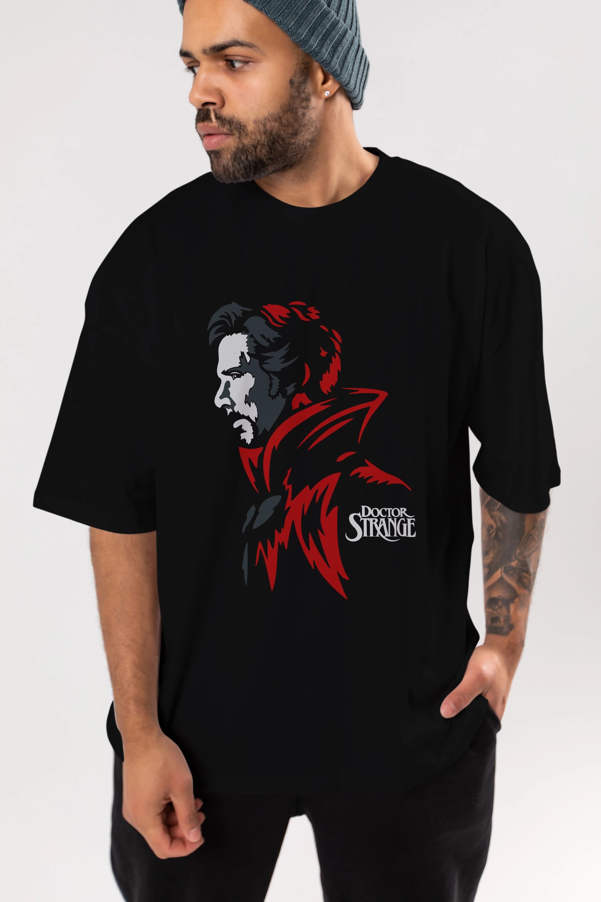 Doctor Strange (2) Ön Baskılı Oversize t-shirt Erkek Kadın Unisex %100 Pamuk Bisiklet Yaka tişort