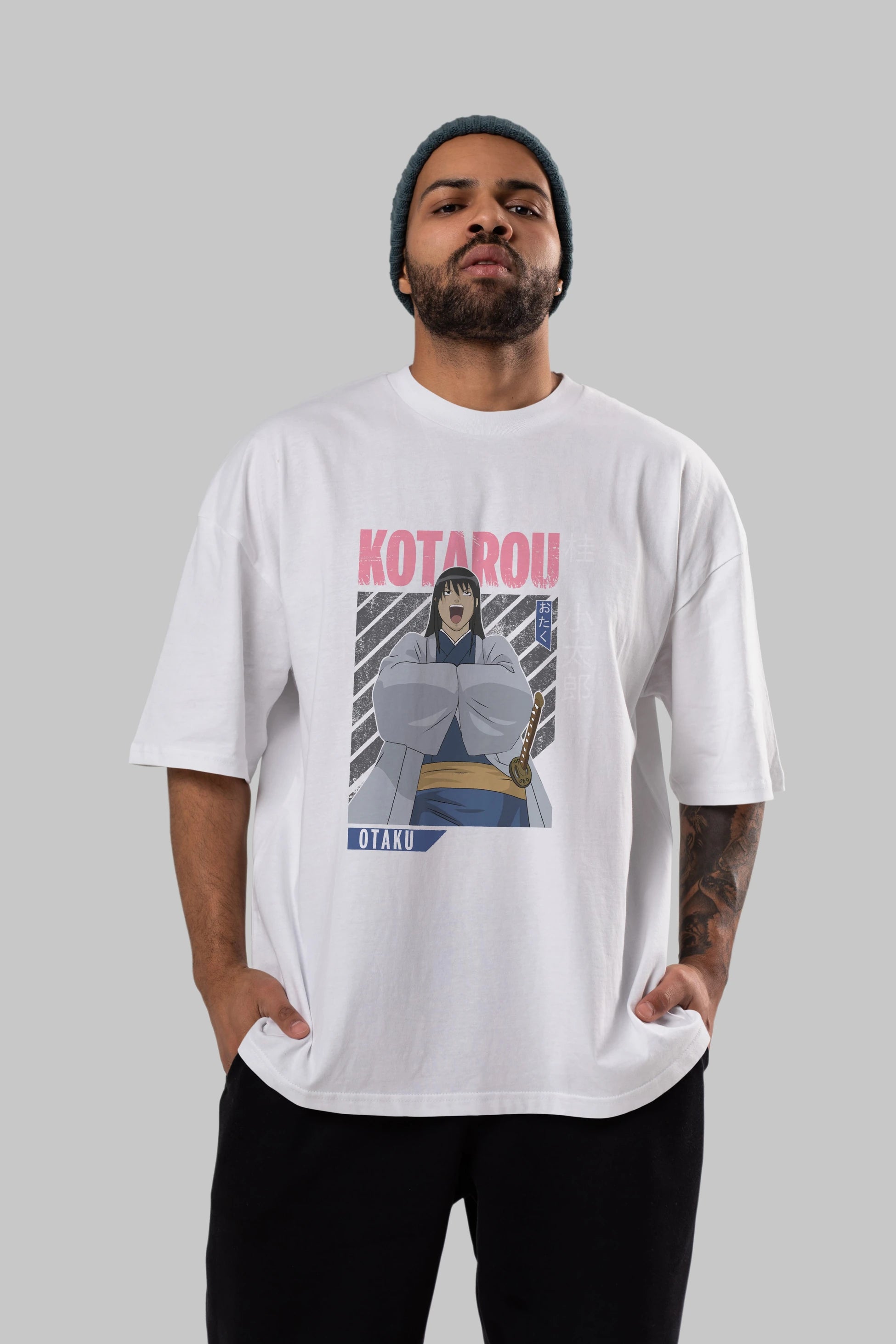 Kotarou Katsura GINTAMA 1 Anime Ön Baskılı Oversize t-shirt %100 pamuk Erkek Kadın Unisex