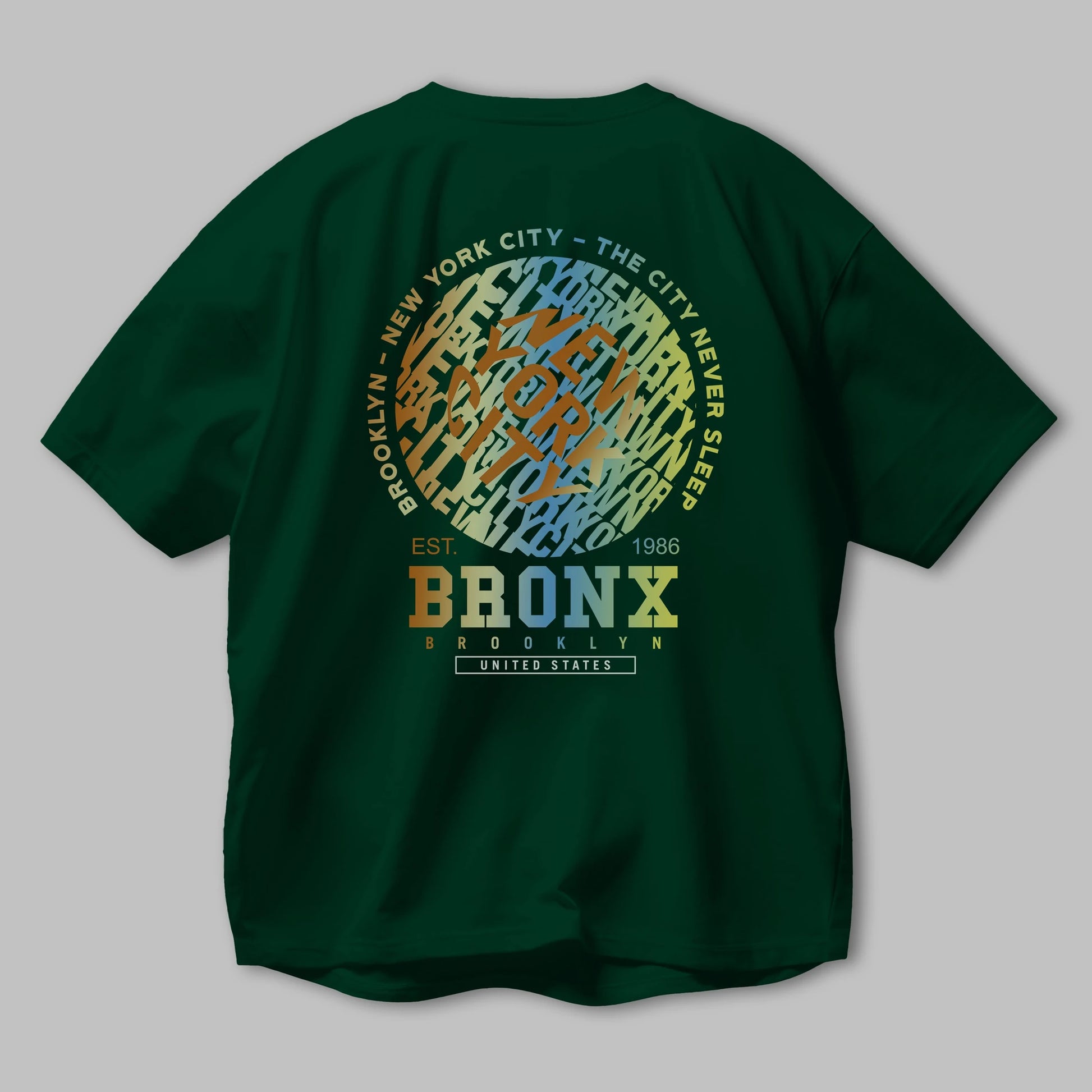 Brooklyn and New York City Arka Baskılı Oversize t-shirt Erkek Kadın Unisex