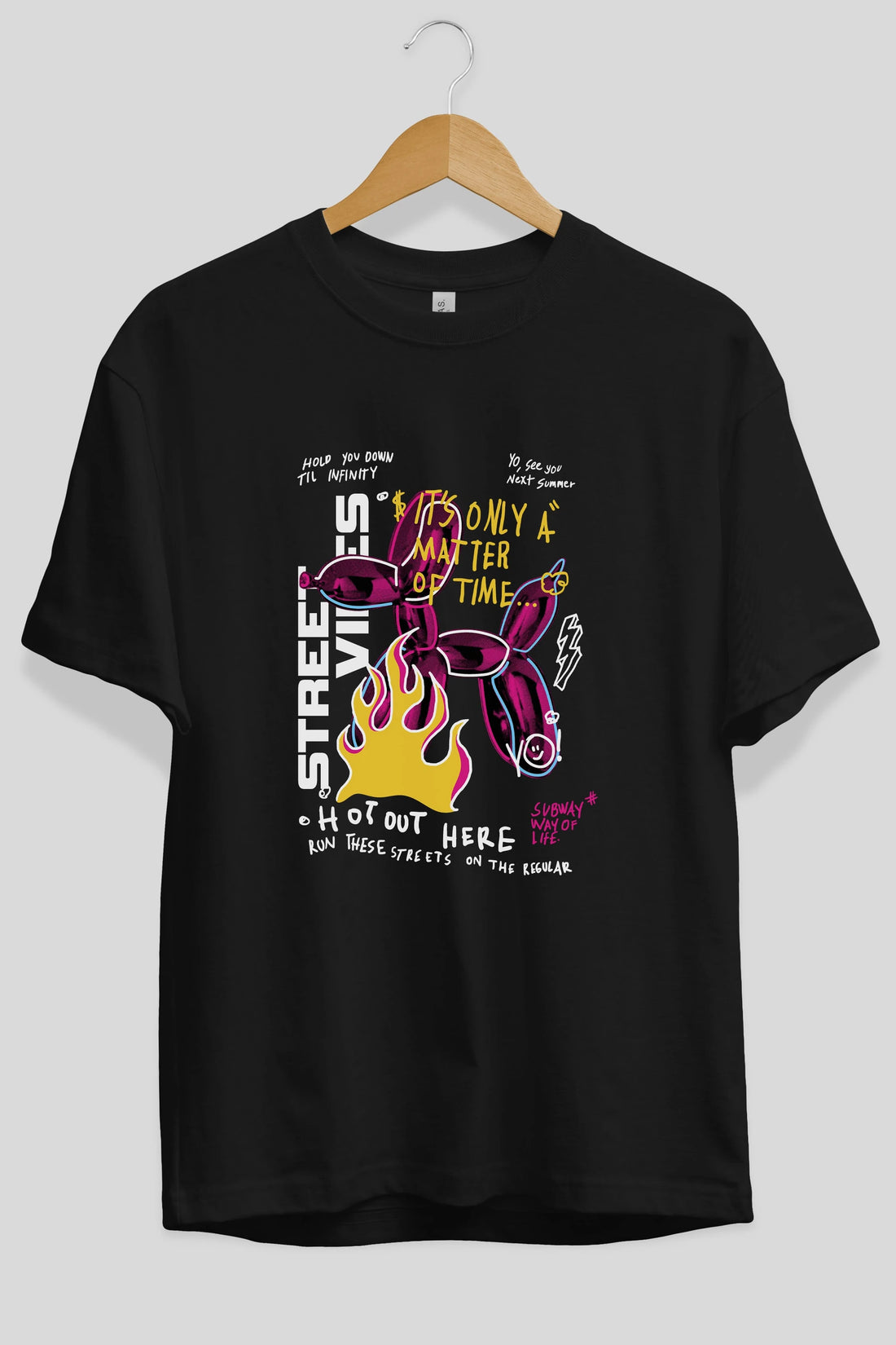 Street Vibes Ön Baskılı Oversize t-shirt Erkek Kadın Unisex