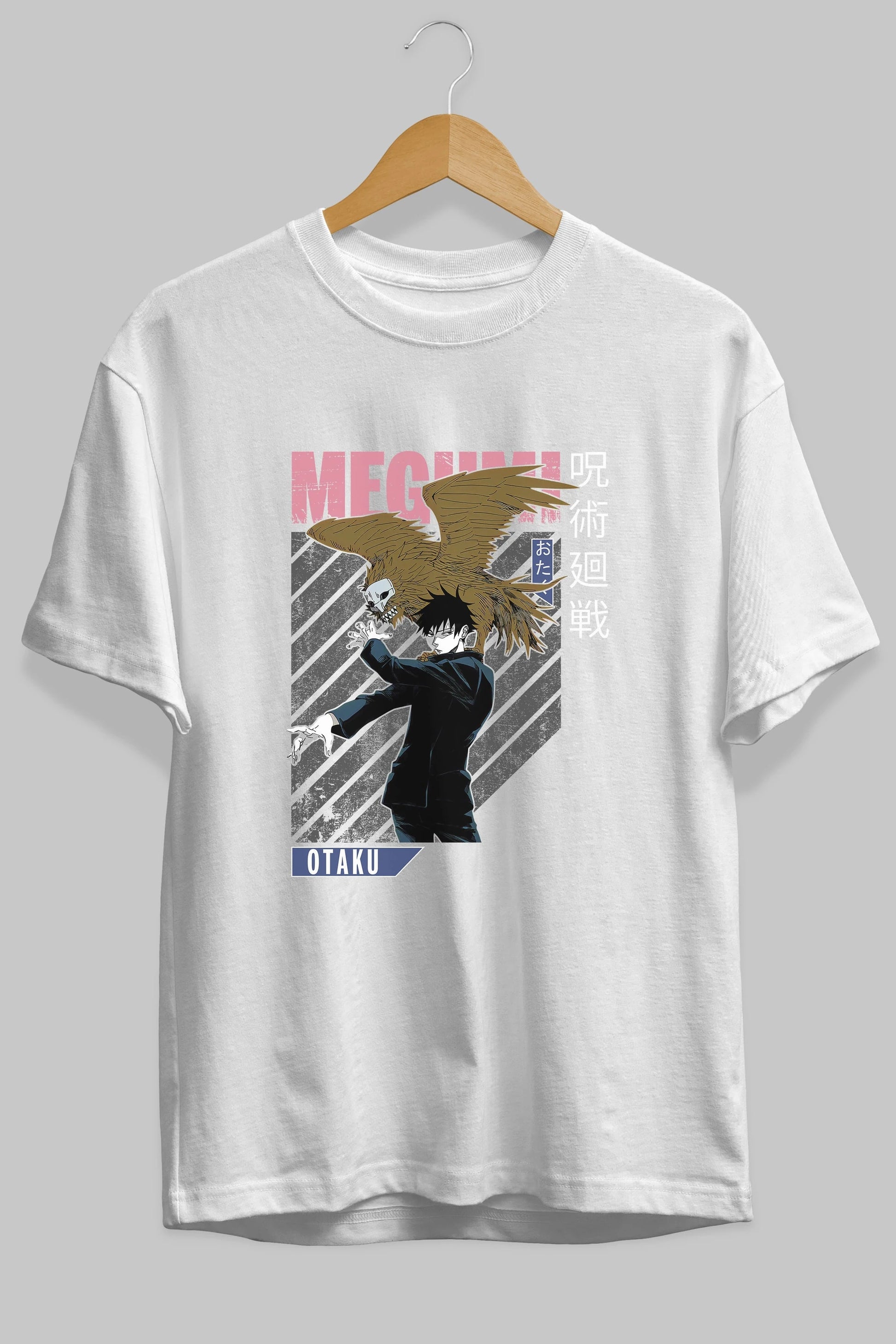 Megumi Fushiguro 2 Anime Ön Baskılı Oversize t-shirt %100 pamuk Erkek Kadın Unisex