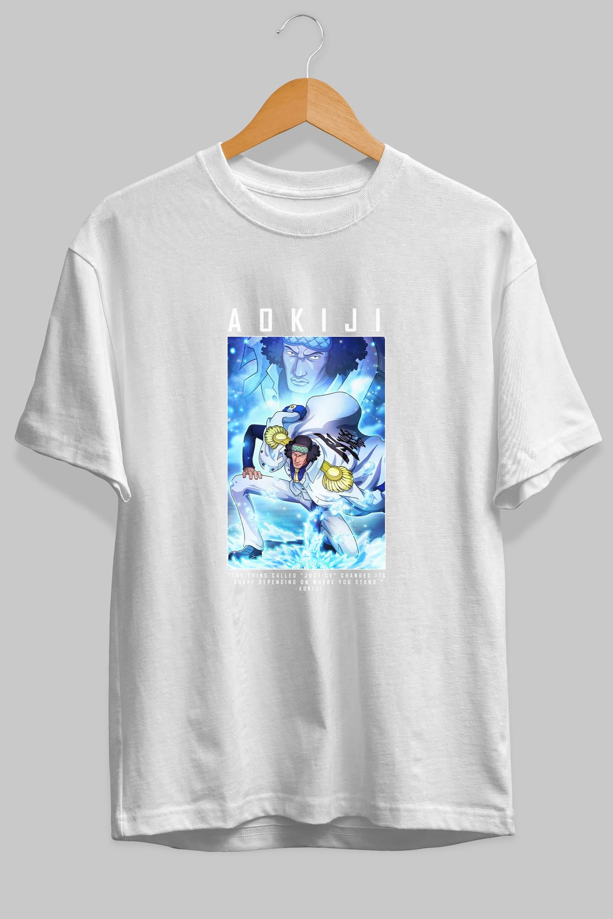 Kuzan Anime Ön Baskılı Oversize t-shirt Erkek Kadın Unisex
