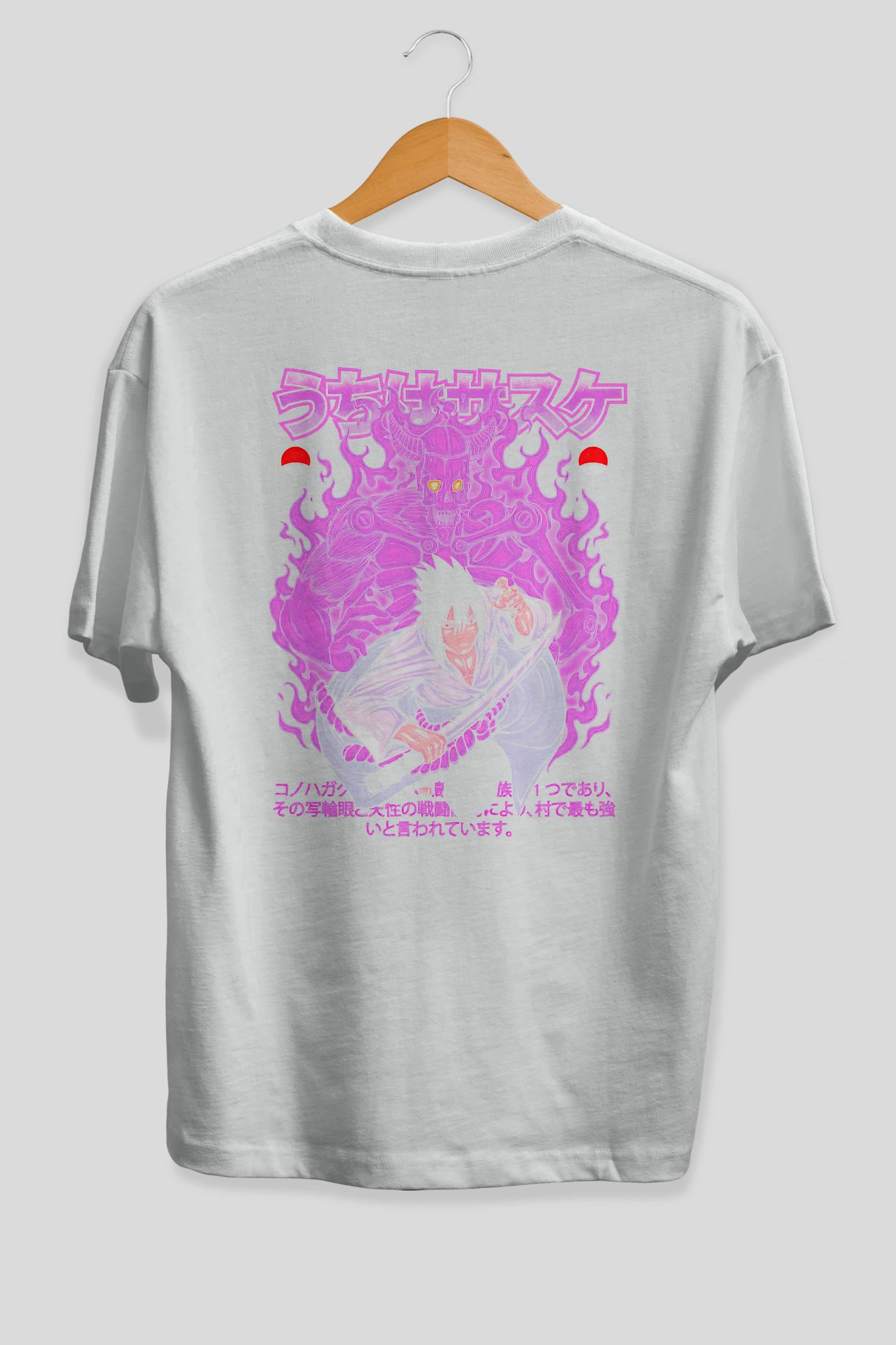 SASUKE UCHIHA NARUTO Anime Arka Baskılı Oversize t-shirt Erkek Kadın Unisex