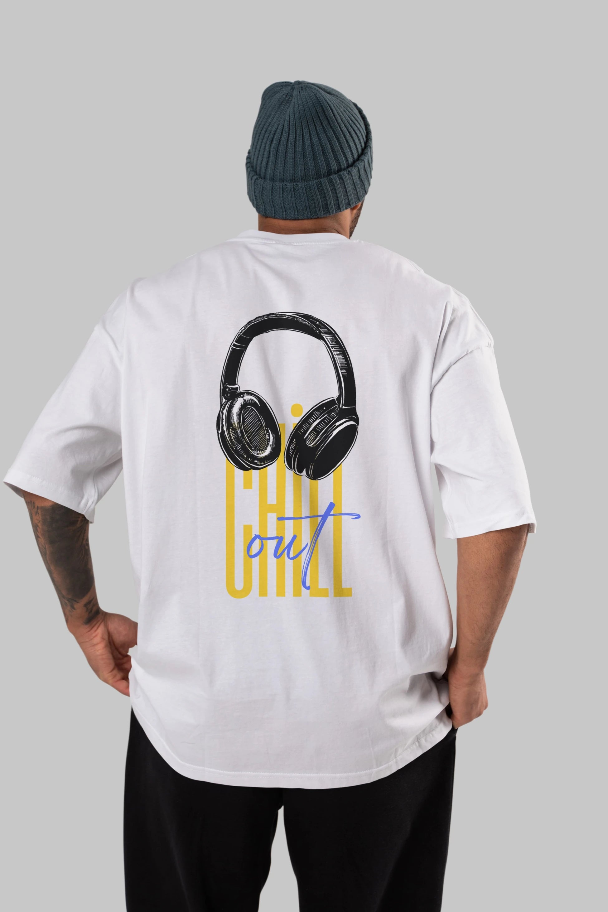 Chill Out Yazılı Arka Baskılı Oversize t-shirt Erkek Kadın Unisex