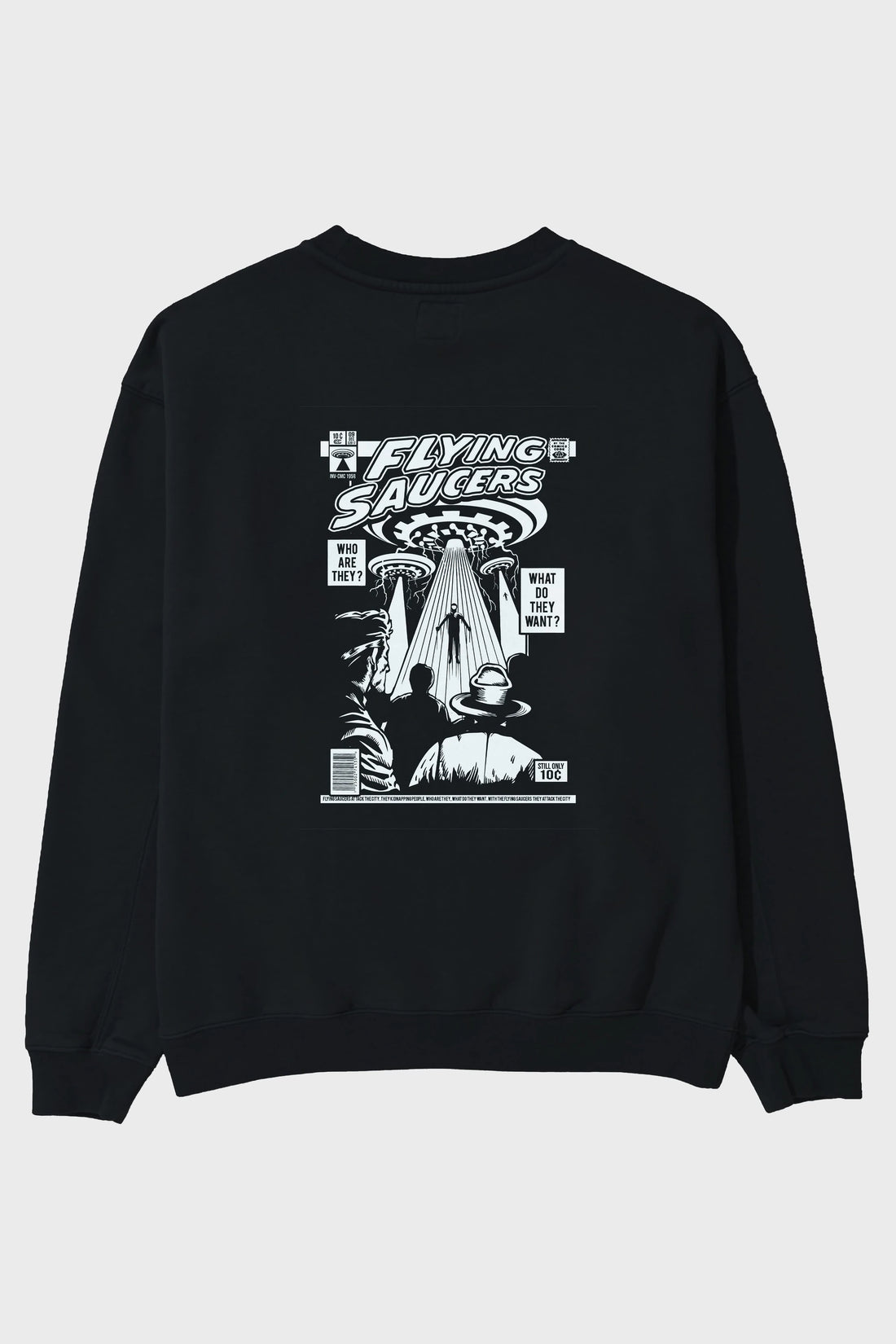 UFO Arka Baskılı Oversize Sweatshirt Erkek Kadın Unisex