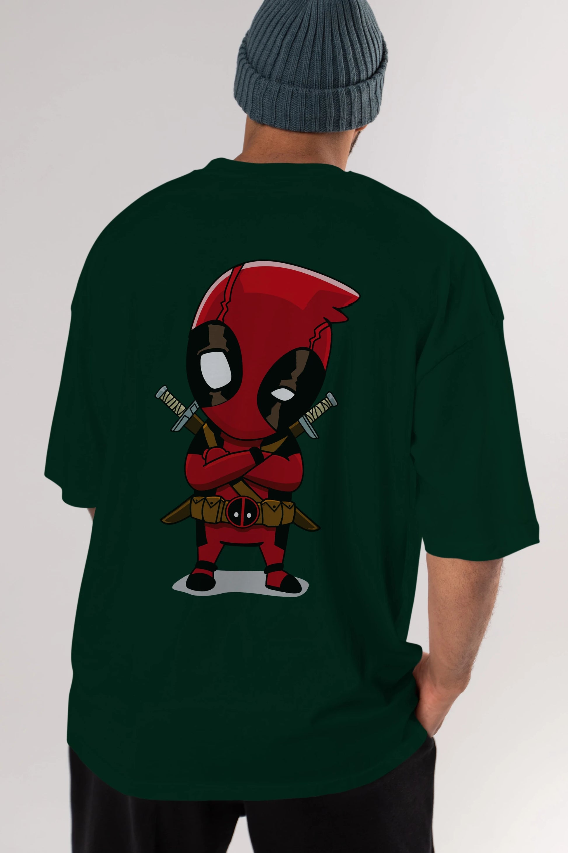 Deadpool (19) Arka Baskılı Oversize t-shirt Erkek Kadın Unisex %100 Pamuk Bisiklet Yaka tişort