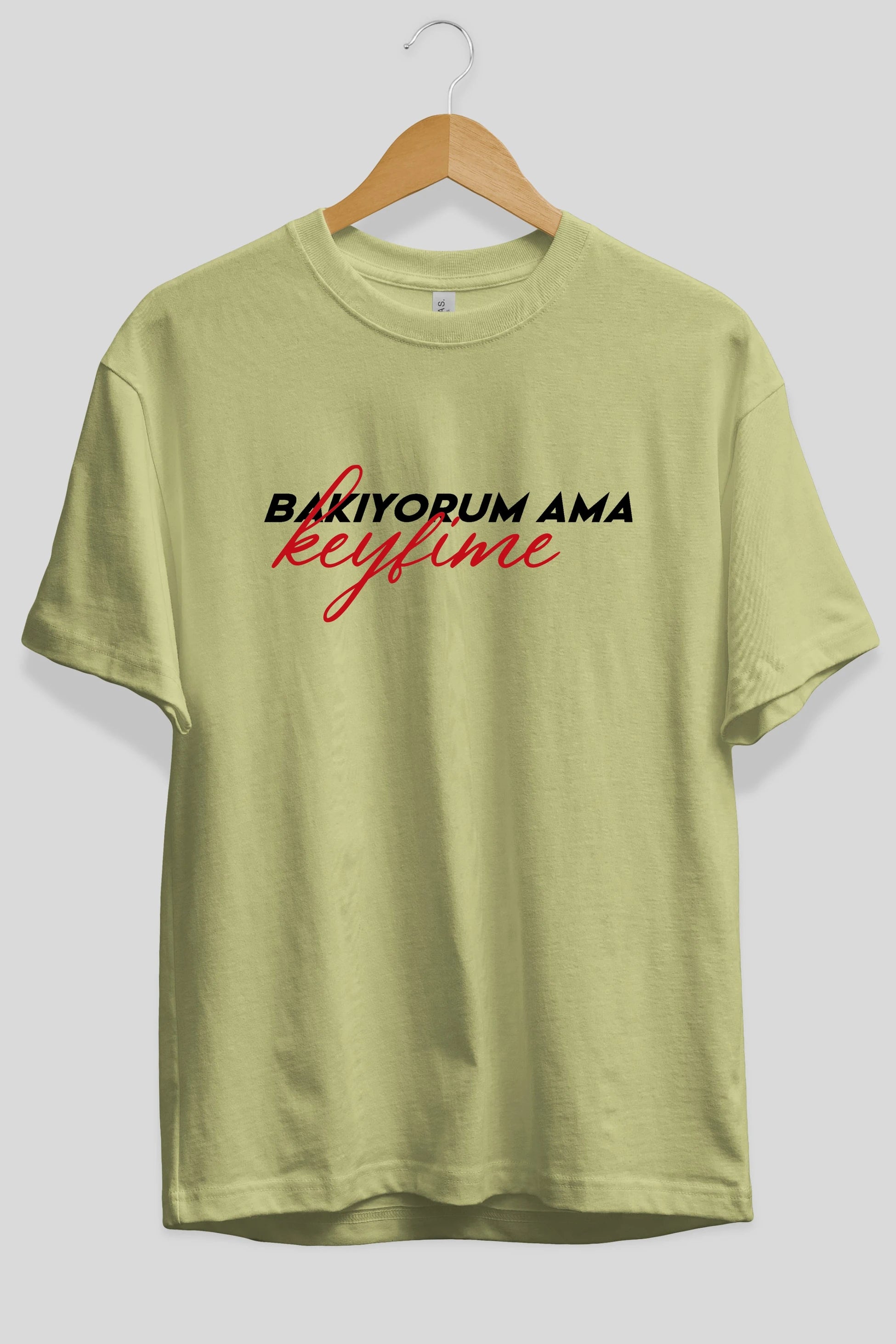 Bakıyorum Ama Keyfime Ön Baskılı Oversize t-shirt %100 pamuk Erkek Kadın Unisex