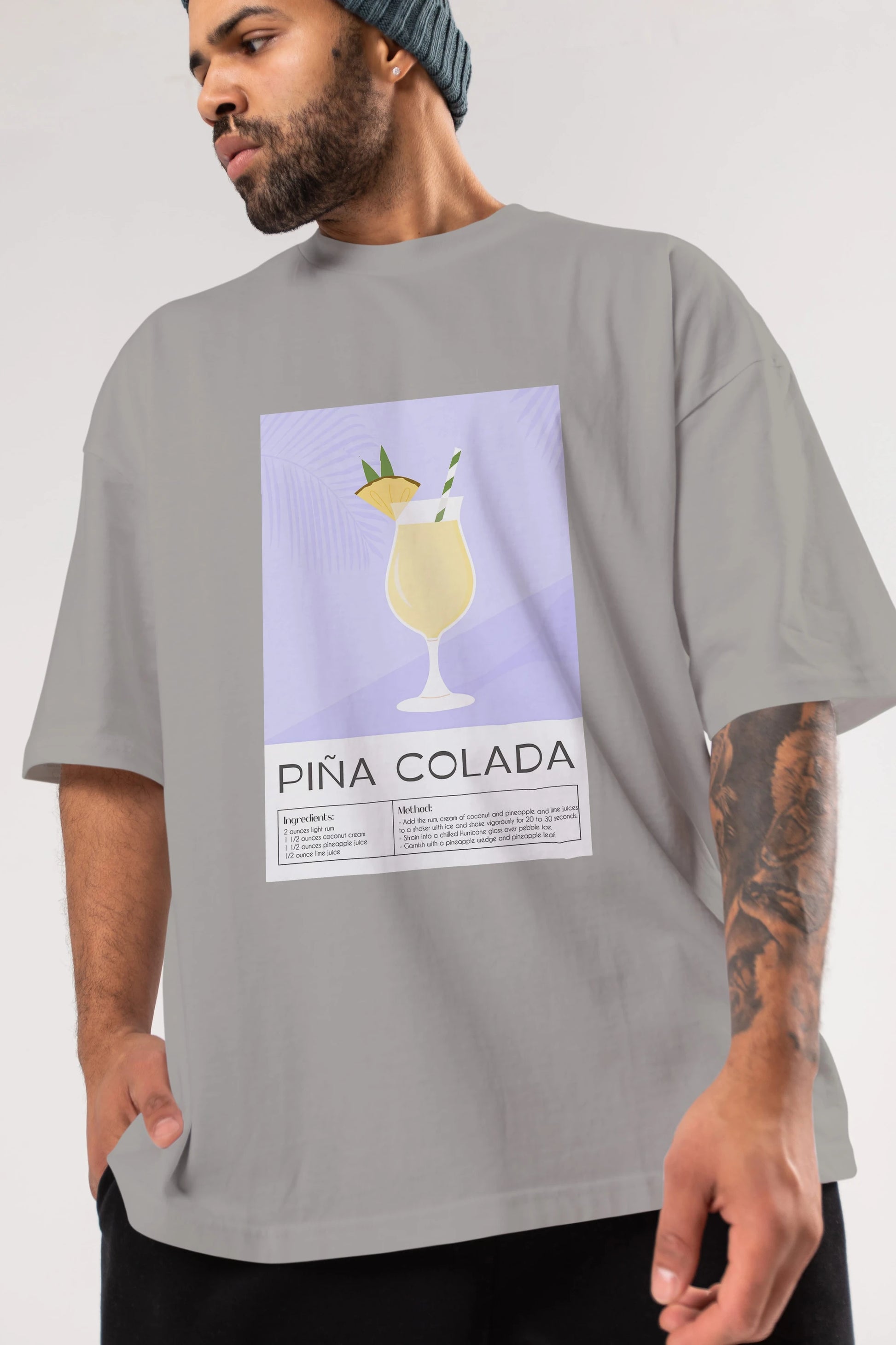 PIna Colada 6 Ön Baskılı Oversize t-shirt Erkek Kadın Unisex %100 Pamuk Bisiklet Yaka tişort
