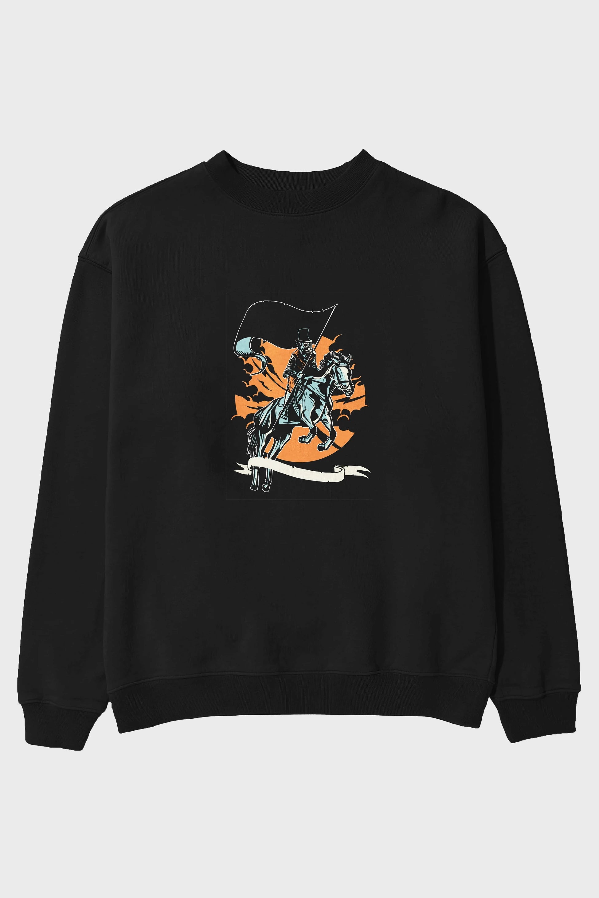 Plague Doctor Ön Baskılı Oversize Sweatshirt Erkek Kadın Unisex