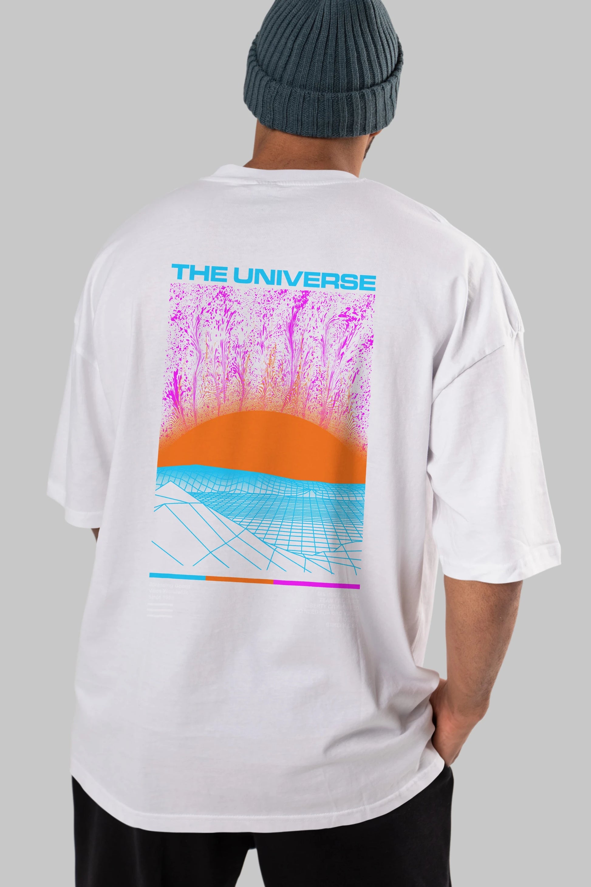 The Universe Arka Baskılı Oversize t-shirt Erkek Kadın Unisex