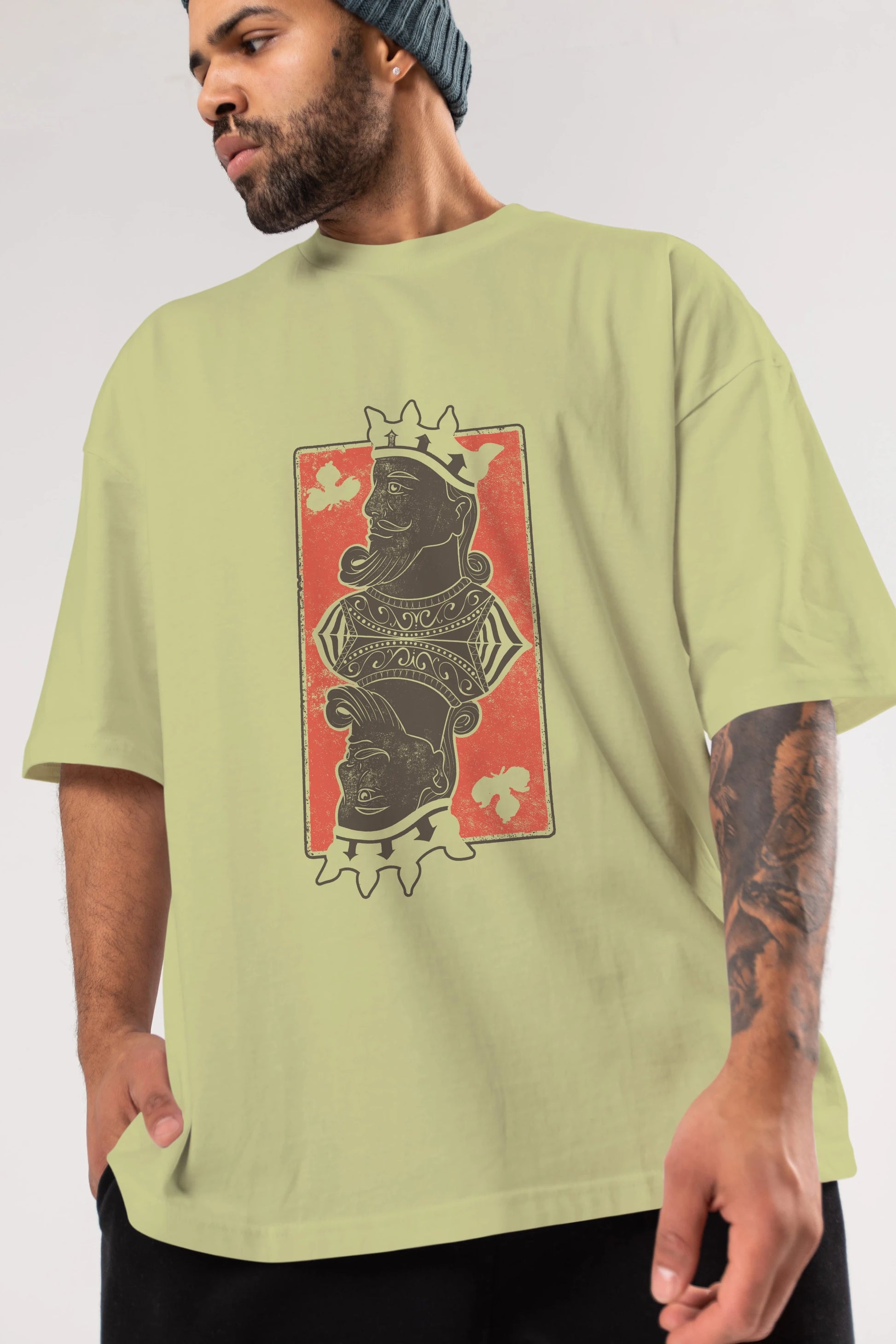 King Streetwear Ön Baskılı Oversize t-shirt Erkek Kadın Unisex
