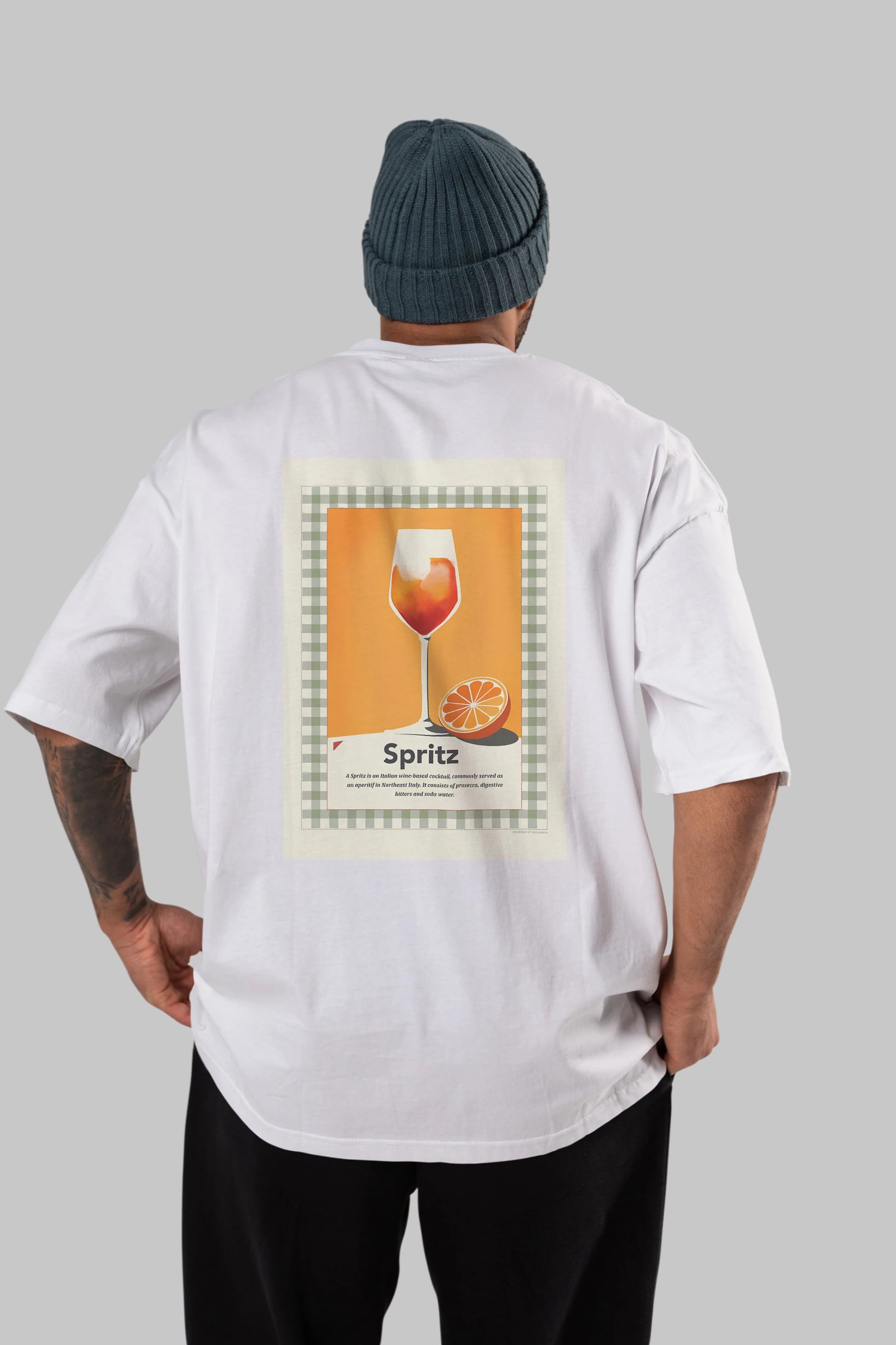 Aperol Spritz 5 Arka Baskılı Oversize t-shirt Erkek Kadın Unisex %100 Pamuk Bisiklet Yaka tişort