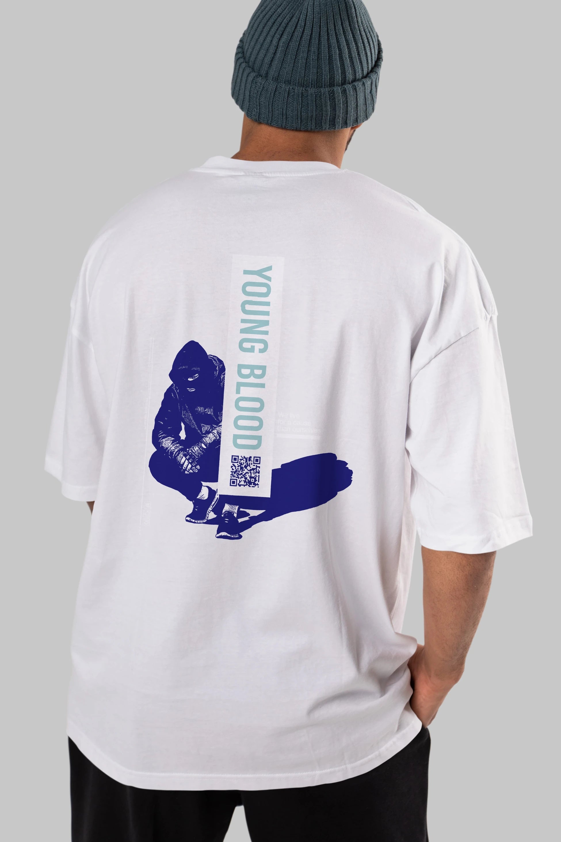 Young Blood Arka Baskılı Oversize t-shirt Erkek Kadın Unisex