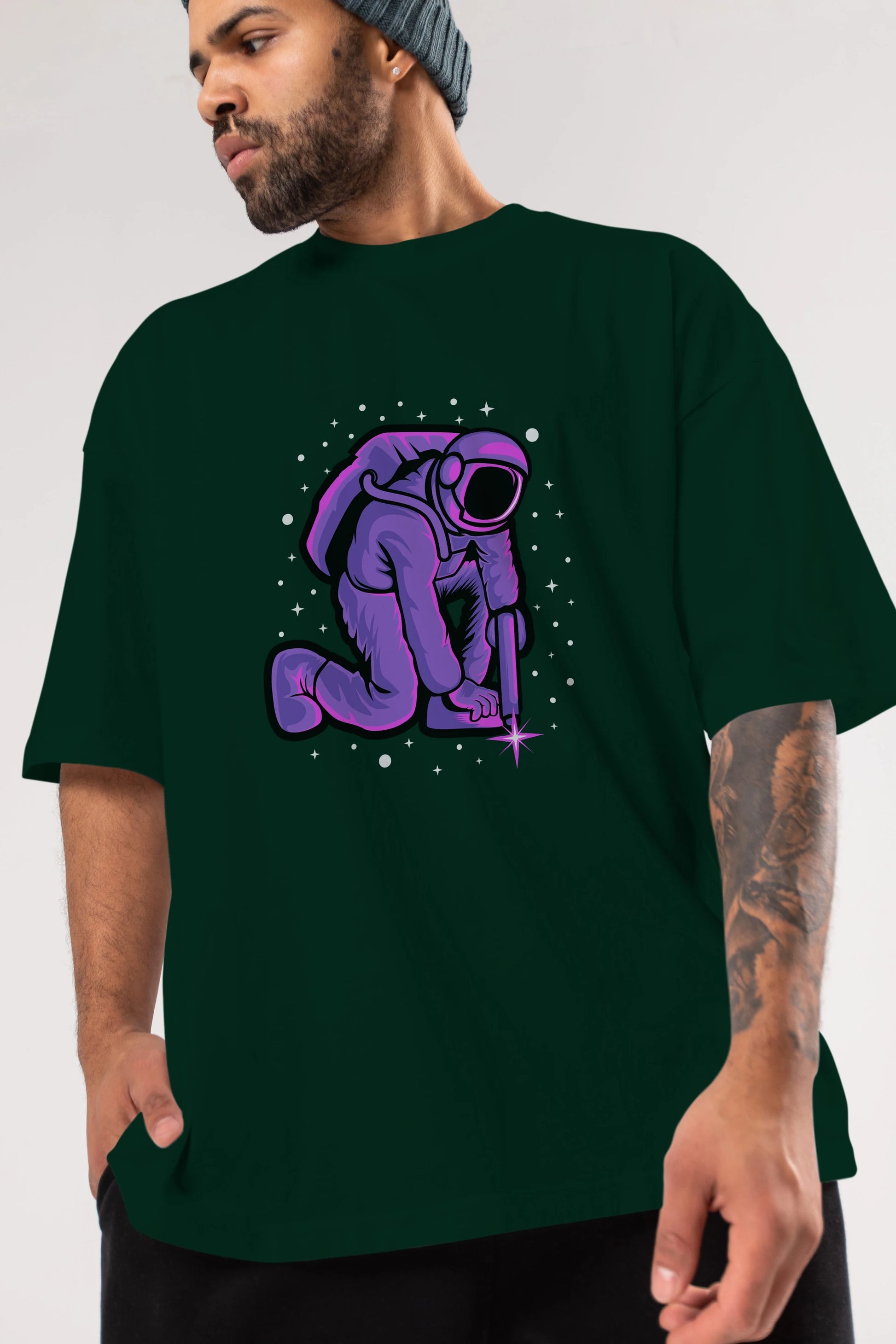 Welding in Space Ön Baskılı Oversize t-shirt Erkek Kadın Unisex