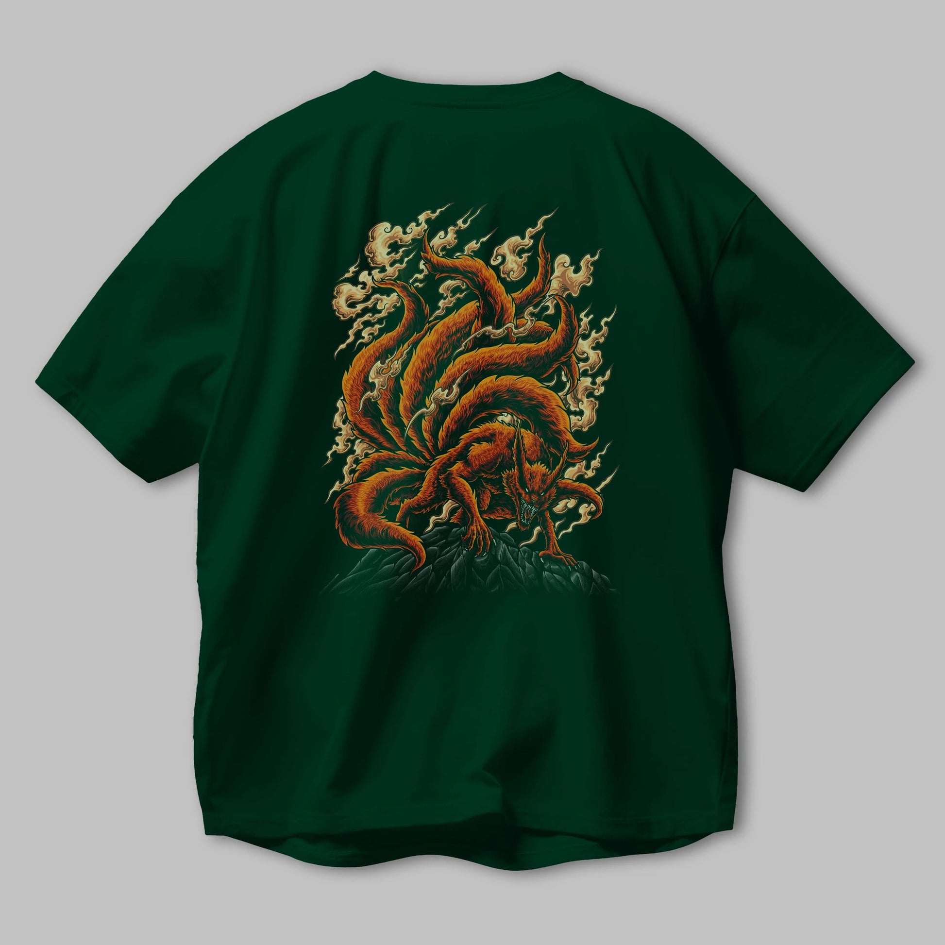 NARUTO KYUUBI Anime Arka Baskılı Oversize t-shirt Erkek Kadın Unisex