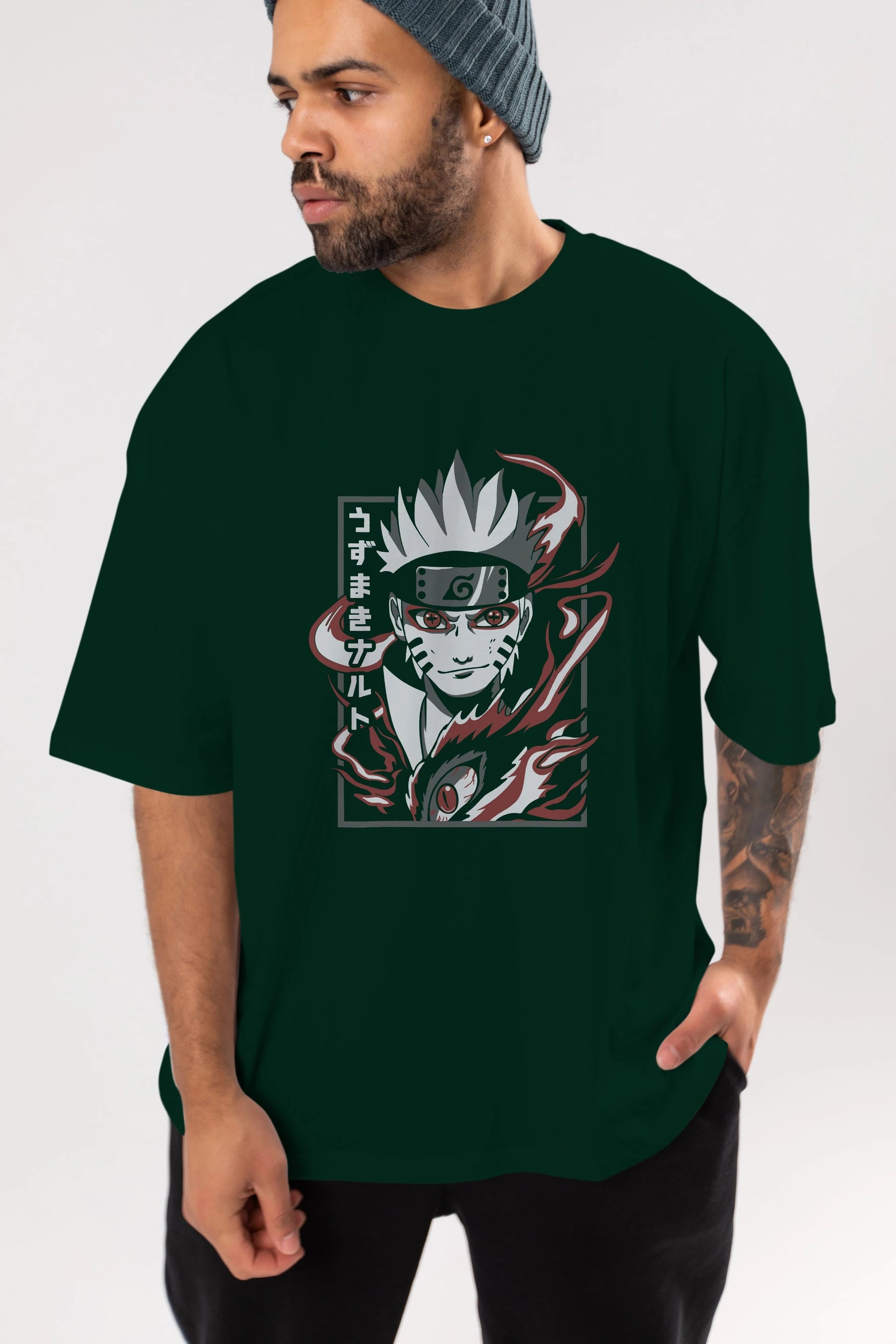 NarutoMod Anime Ön Baskılı Oversize t-shirt %100 pamuk Erkek Kadın Unisex