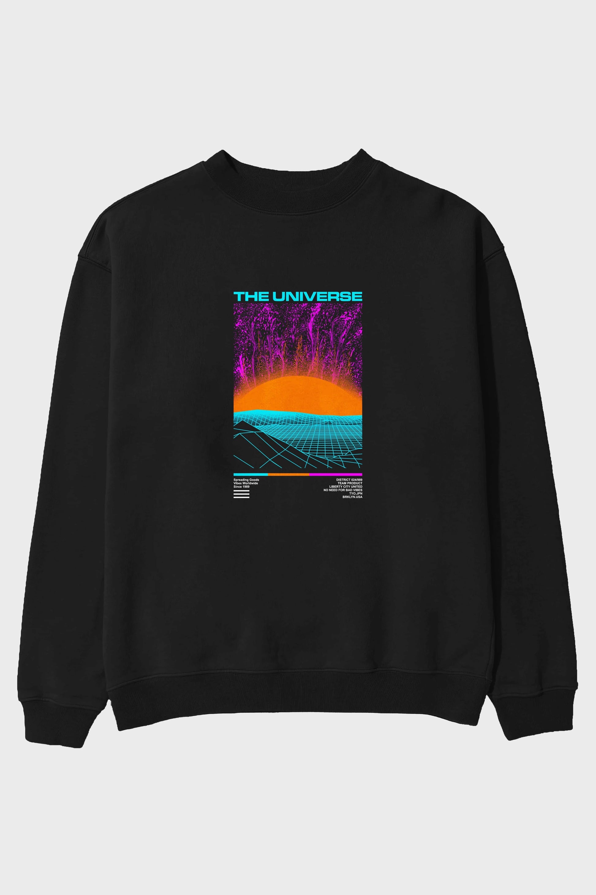 The Universe Ön Baskılı Oversize Sweatshirt Erkek Kadın Unisex